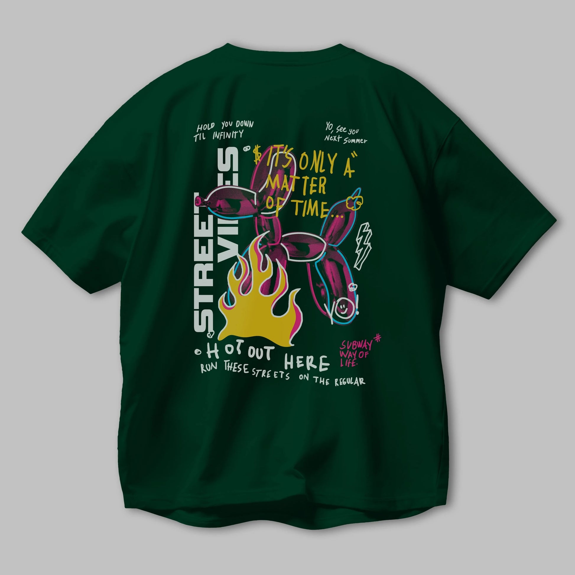 Street Vibes Arka Baskılı Oversize t-shirt Erkek Kadın Unisex