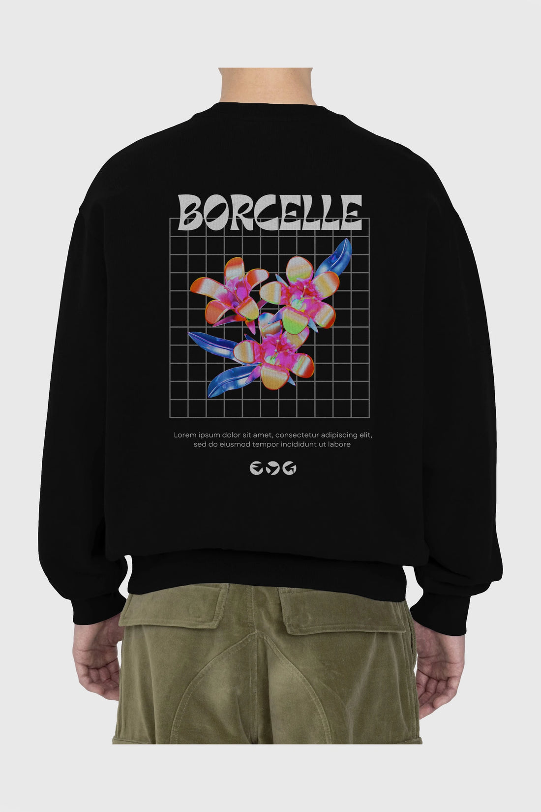 Borcelle Streetwear Arka Baskılı Oversize Sweatshirt Erkek Kadın Unisex