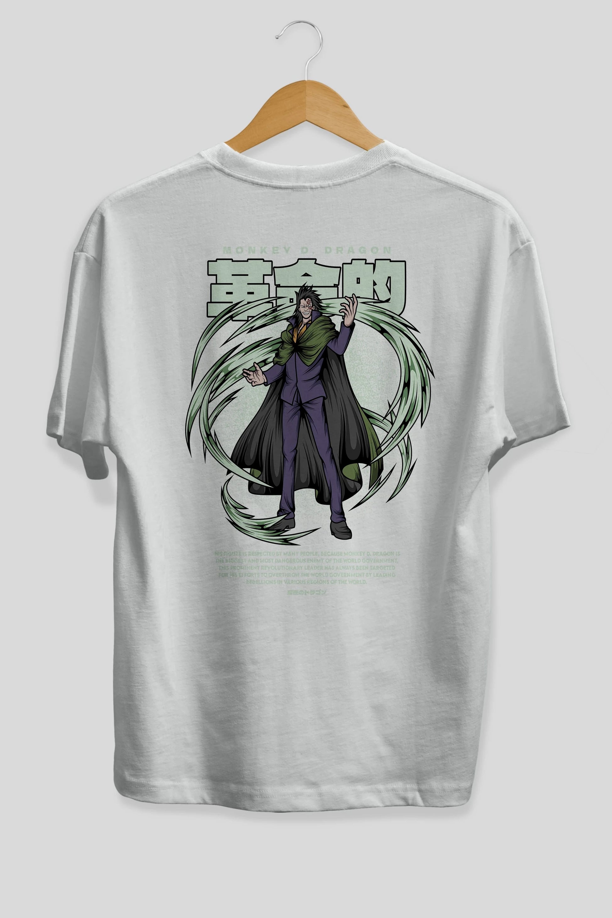 Monkey D. Dragon Anime Arka Baskılı Oversize t-shirt Erkek Kadın Unisex