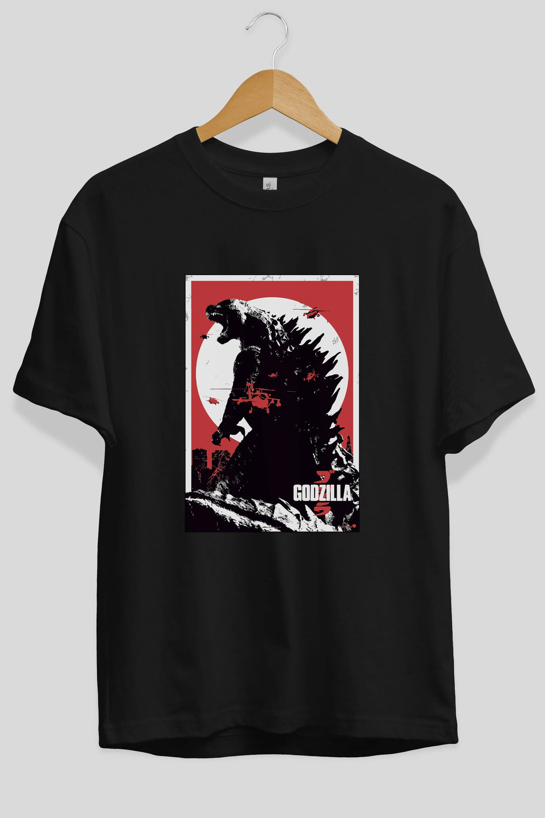 Godzilla (2) Ön Baskılı Oversize t-shirt Erkek Kadın Unisex %100 Pamuk Bisiklet Yaka tişort
