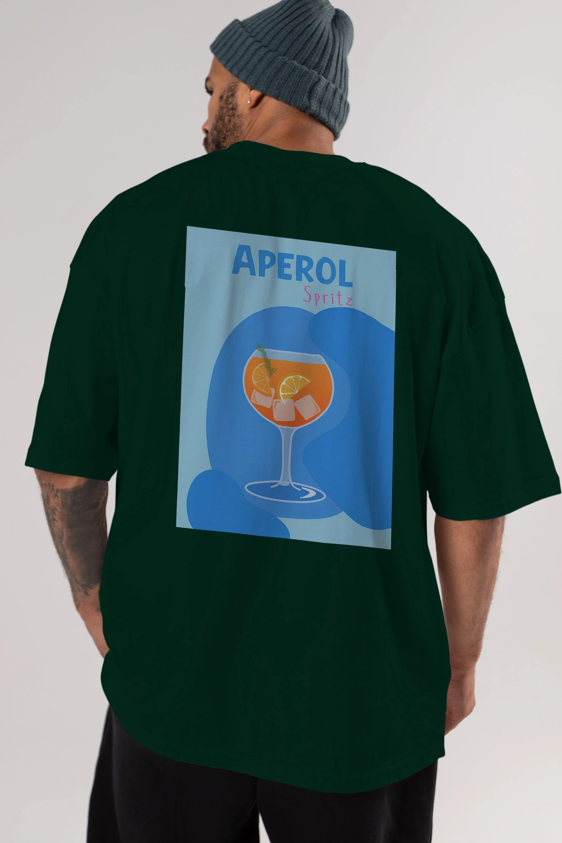 Aperol Spritz 10 Arka Baskılı Oversize t-shirt Erkek Kadın Unisex %100 Pamuk Bisiklet Yaka tişort