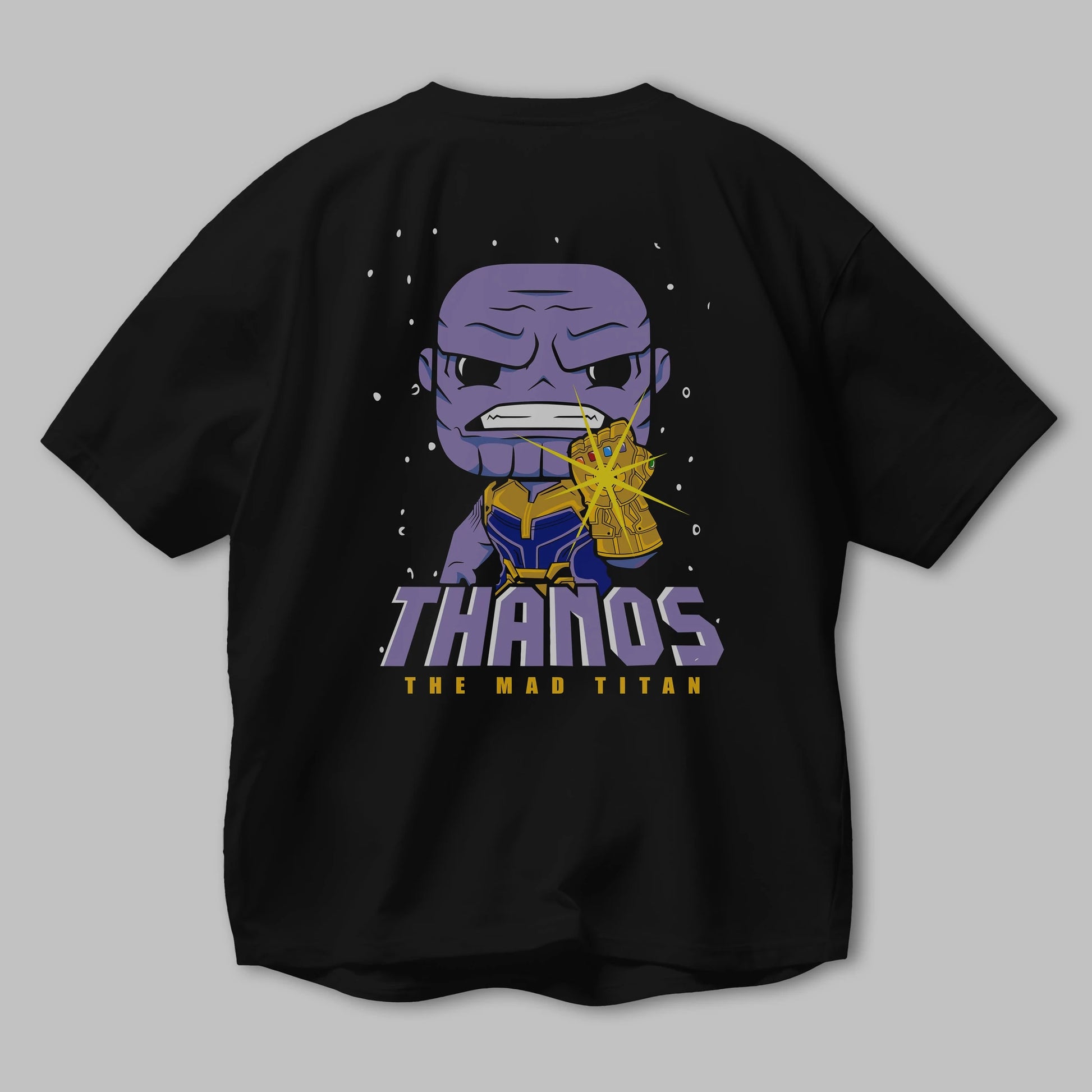 Thanos (1) Arka Baskılı Oversize t-shirt Erkek Kadın Unisex %100 Pamuk Bisiklet Yaka tişort