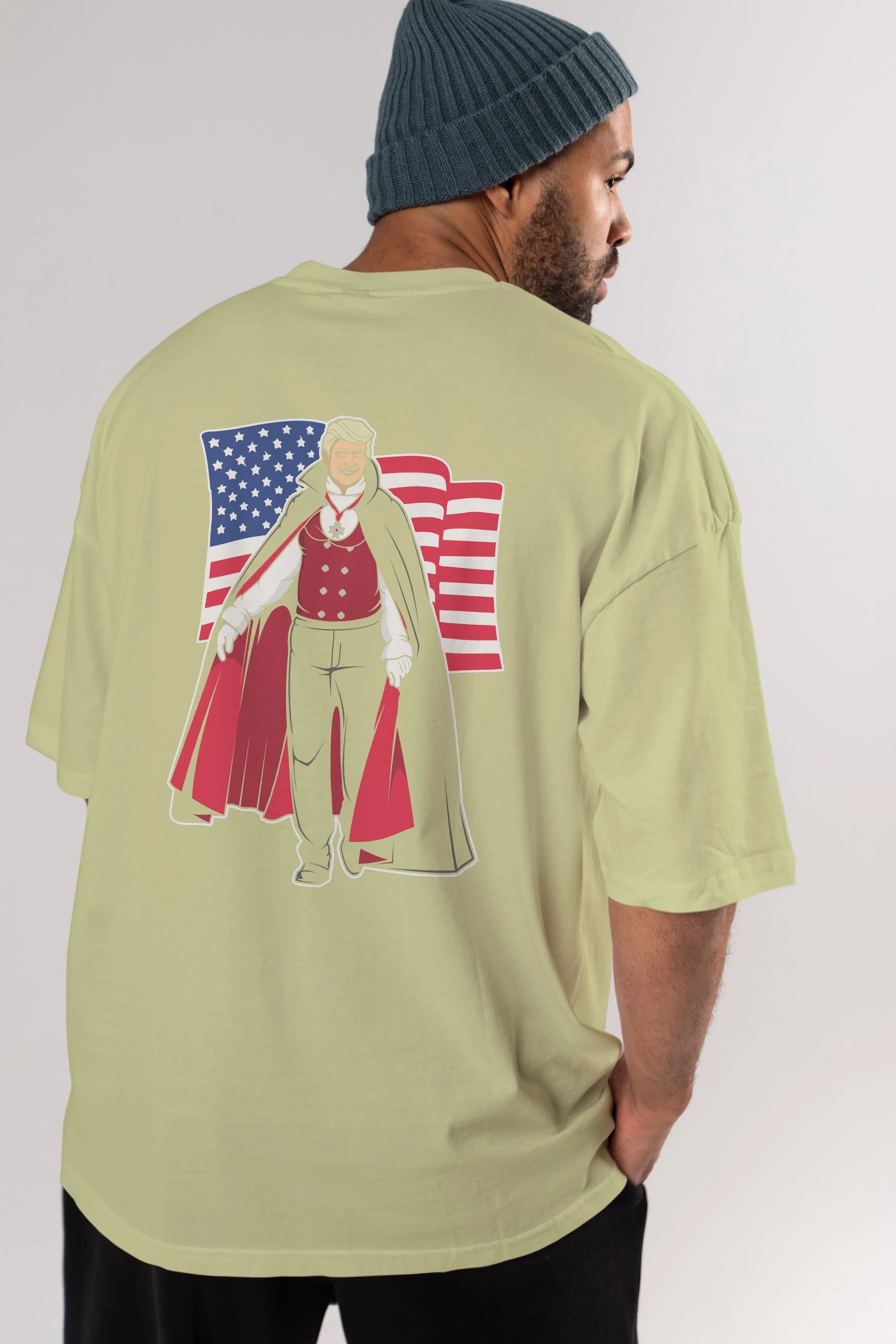 Trump Dracula Arka Baskılı Oversize t-shirt Erkek Kadın Unisex %100 Pamuk tişort