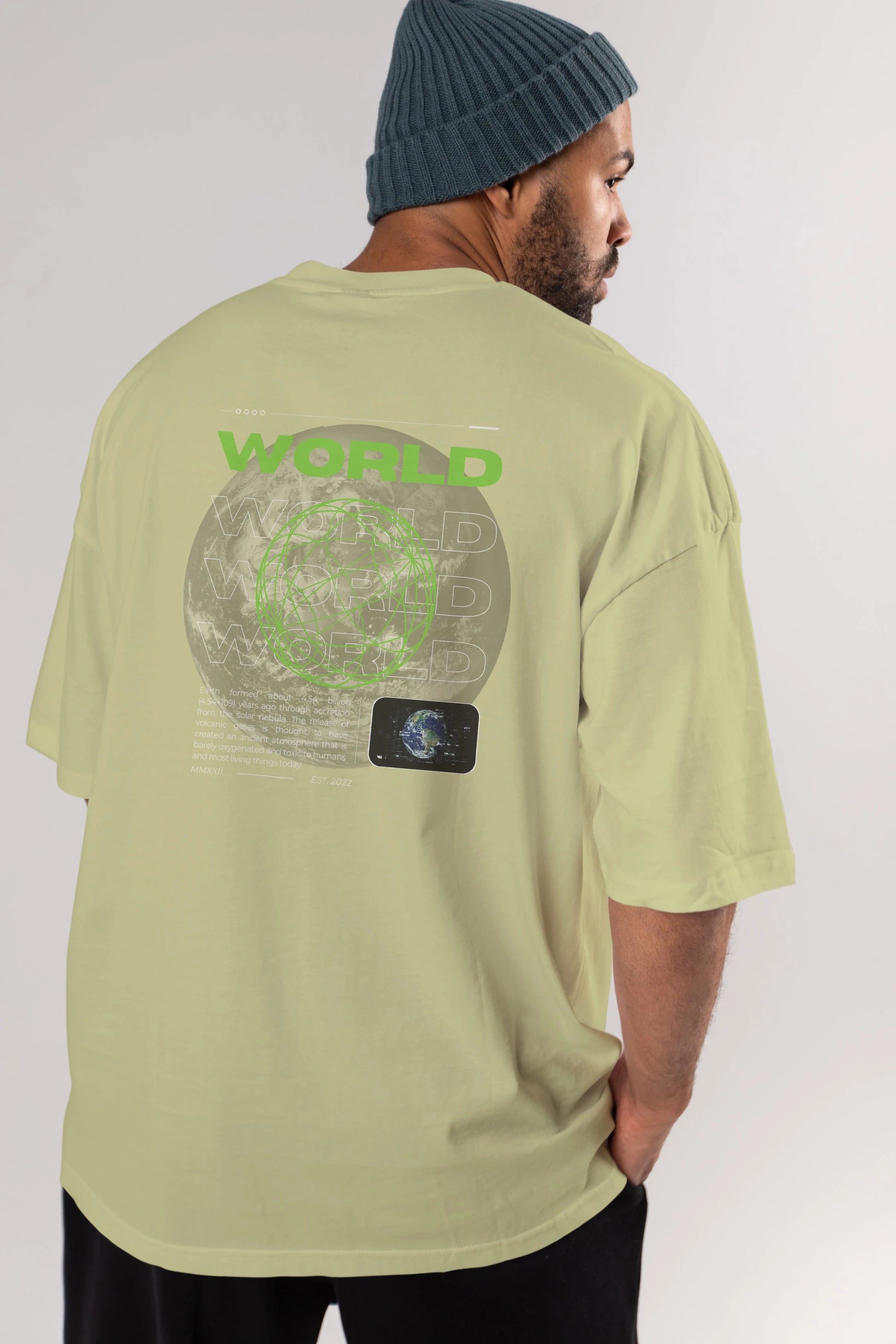 World Streetwear Arka Baskılı Oversize t-shirt Erkek Kadın Unisex