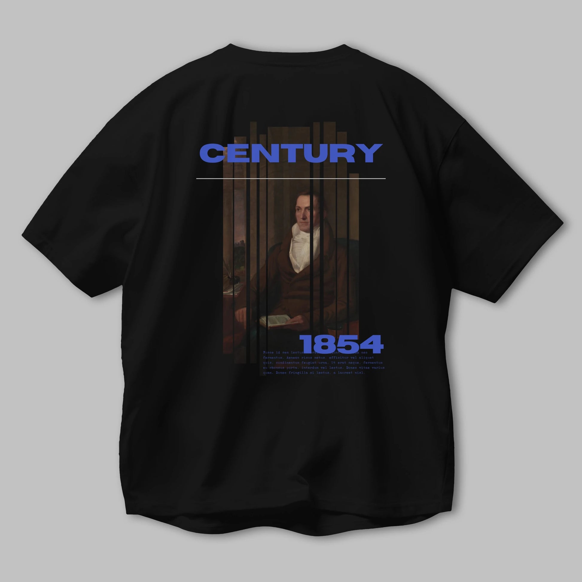 Century 1854 Yazılı Arka Baskılı Oversize t-shirt Erkek Kadın Unisex