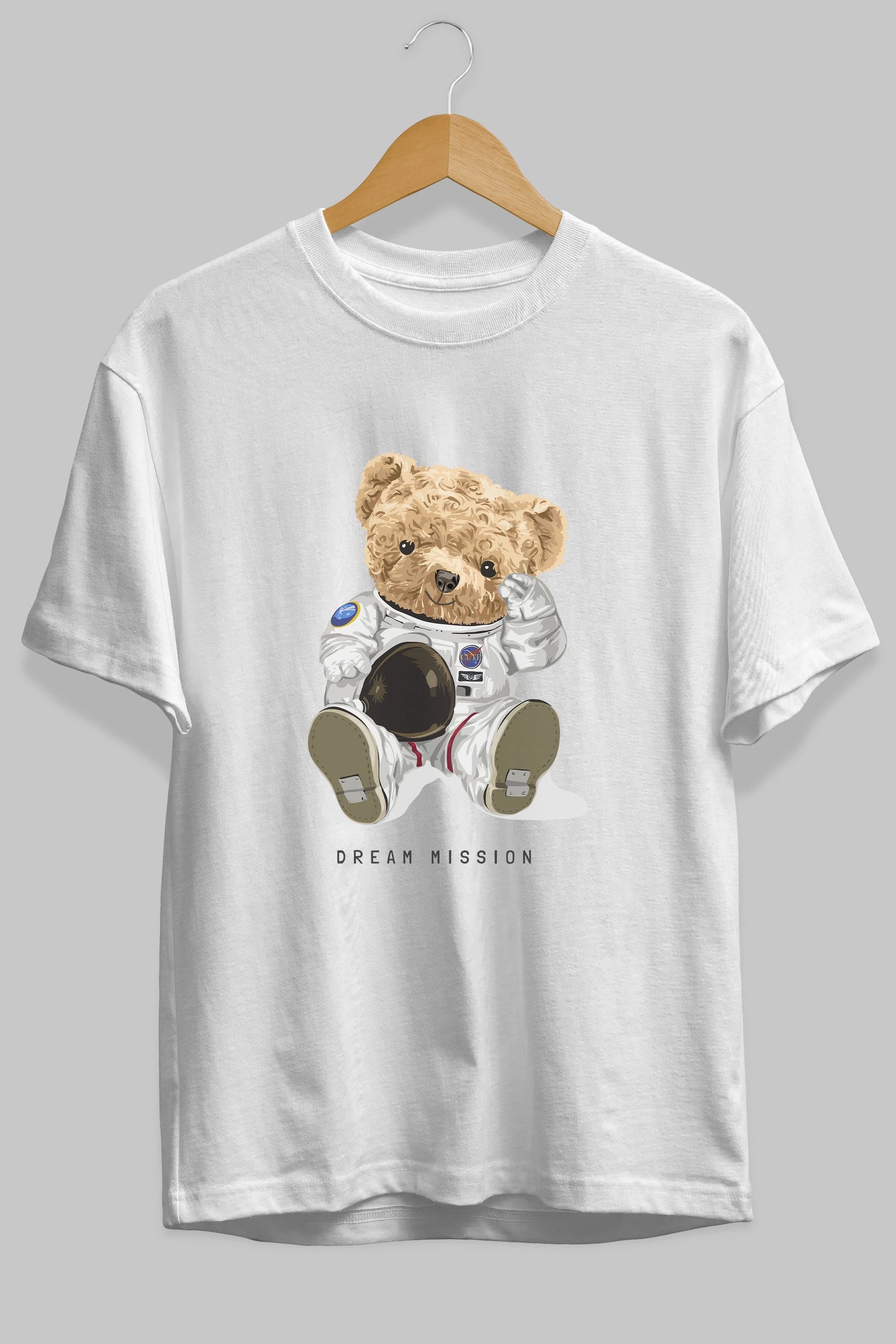 Teddy Bear Asrtonot Ön Baskılı Oversize t-shirt Erkek Kadın Unisex %100 Pamuk