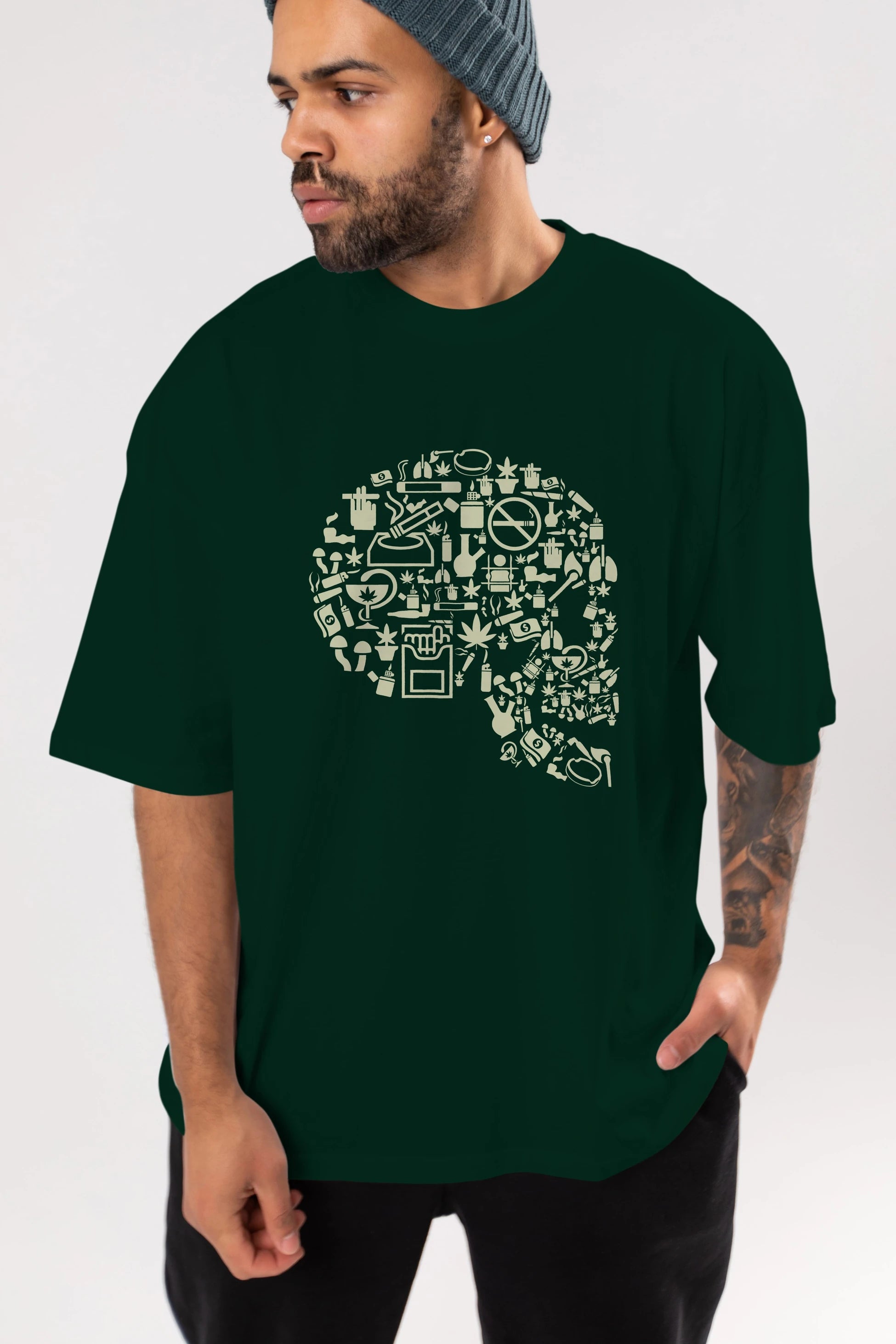 Smoking Kills Ön Baskılı Oversize t-shirt %100 pamuk Erkek Kadın Unisex