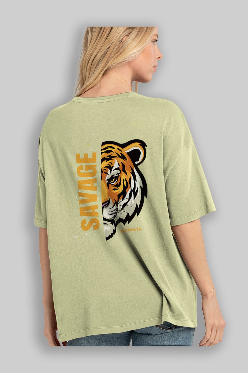 Savage Brooklyn Yazılı Arka Baskılı Oversize t-shirt Erkek Kadın Unisex