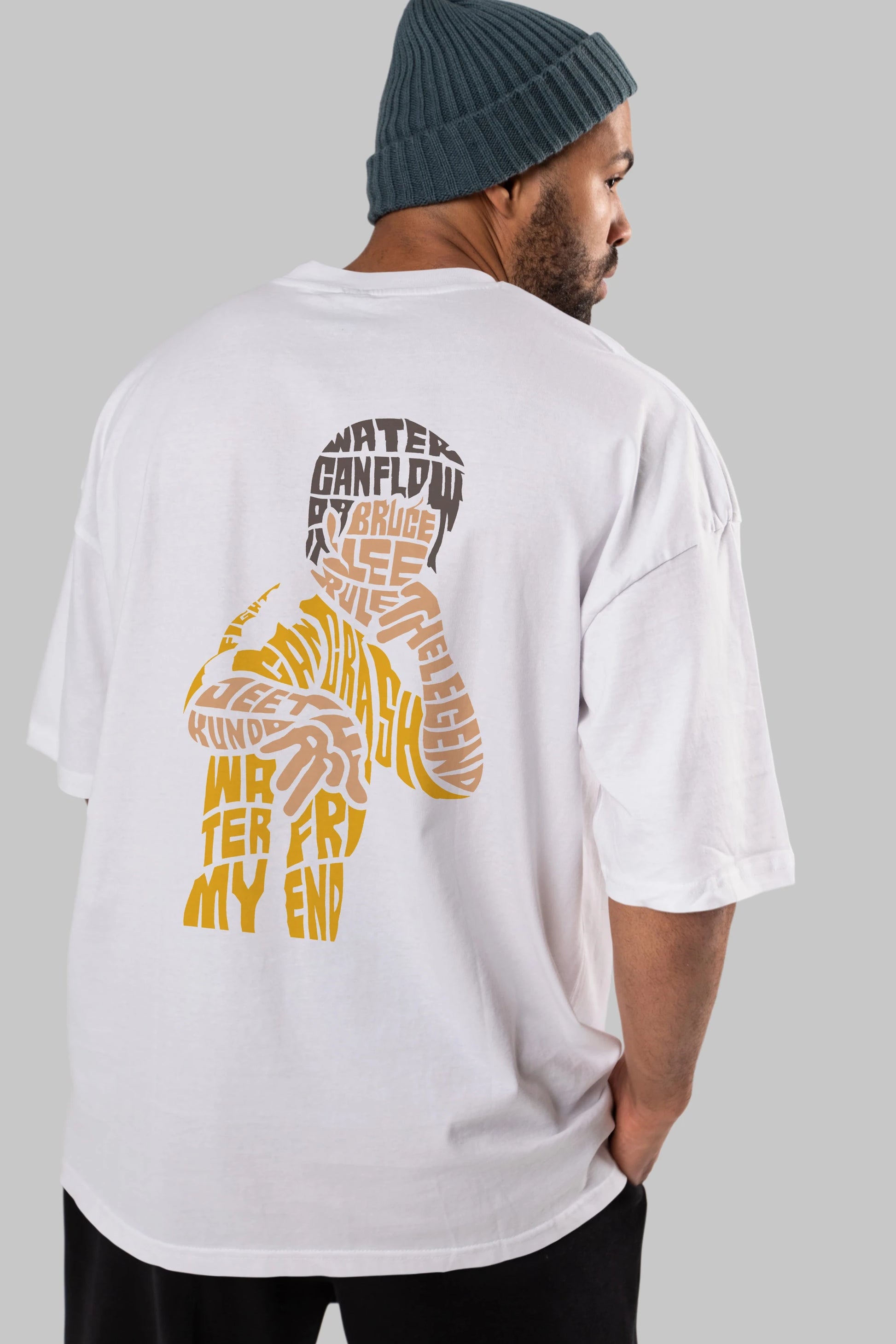 Bruce Lee Arka Baskılı Oversize t-shirt %100 pamuk Erkek Kadın Unisex