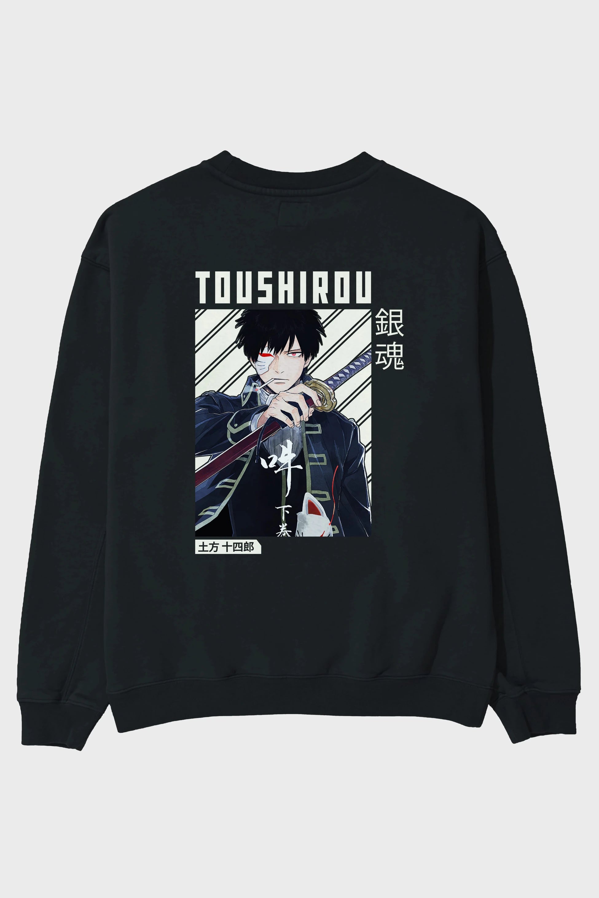 Toushirou Hijikata Anime Arka Baskılı Oversize Sweatshirt Erkek Kadın Unisex