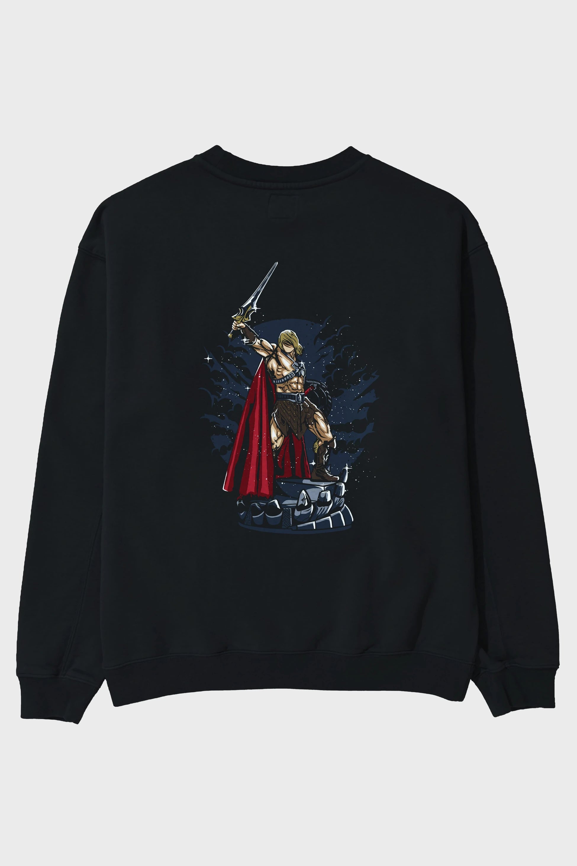 Warrior Arka Baskılı Oversize Sweatshirt Erkek Kadın Unisex