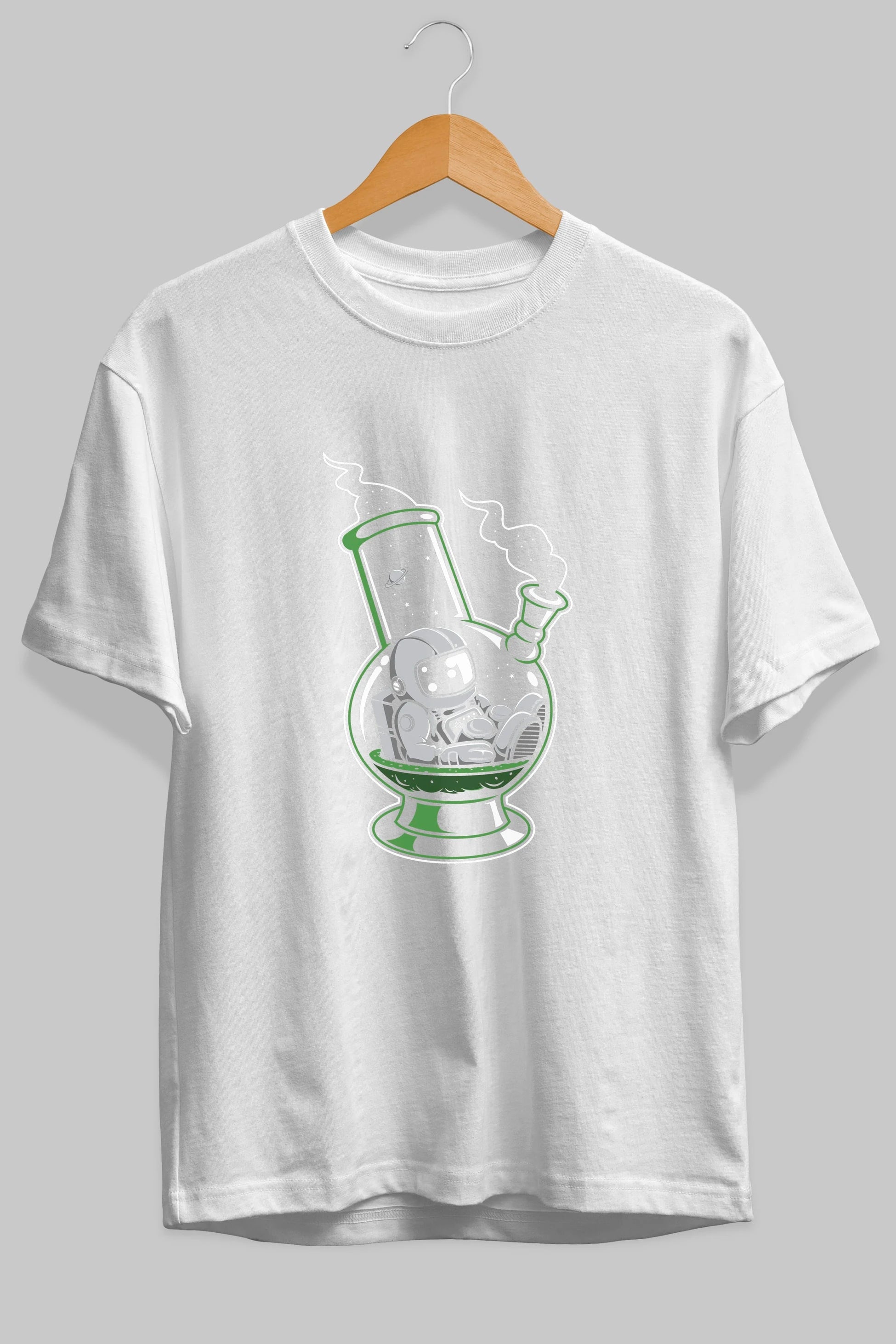 Astronaut Bong Ön Baskılı Oversize t-shirt Erkek Kadın Unisex