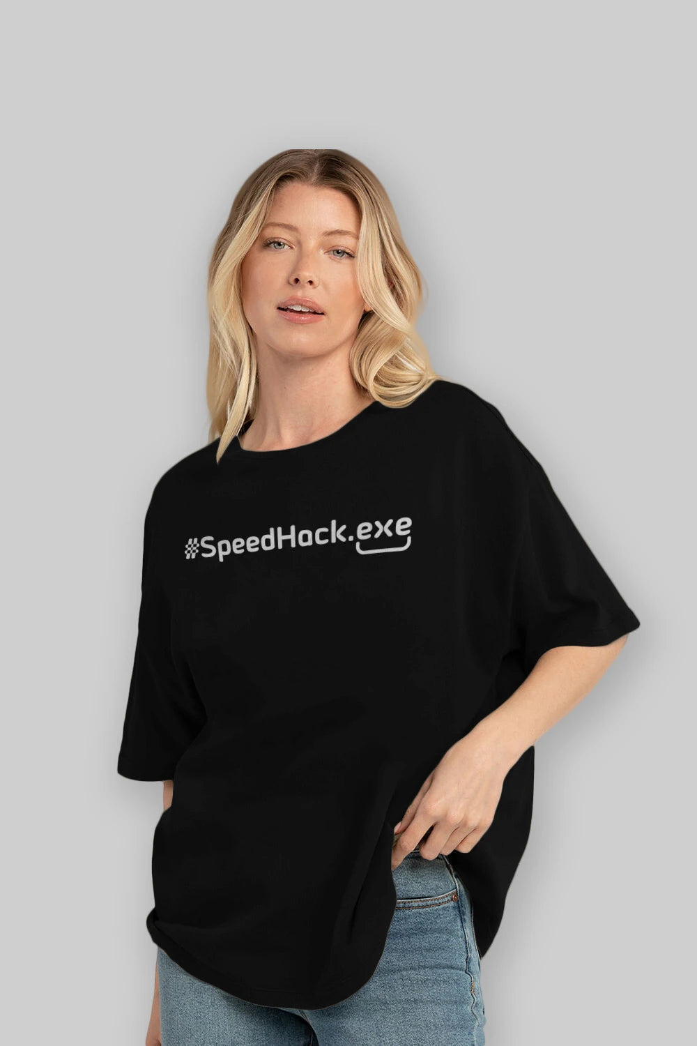 Speedhackexe Ön Baskılı Oversize t-shirt %100 pamuk Erkek Kadın Unisex