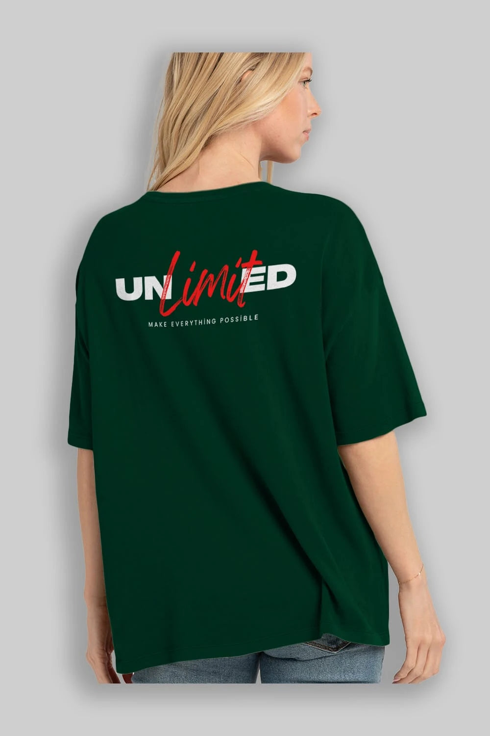 Unlimited Yazılı Arka Baskılı Oversize t-shirt Erkek Kadın Unisex