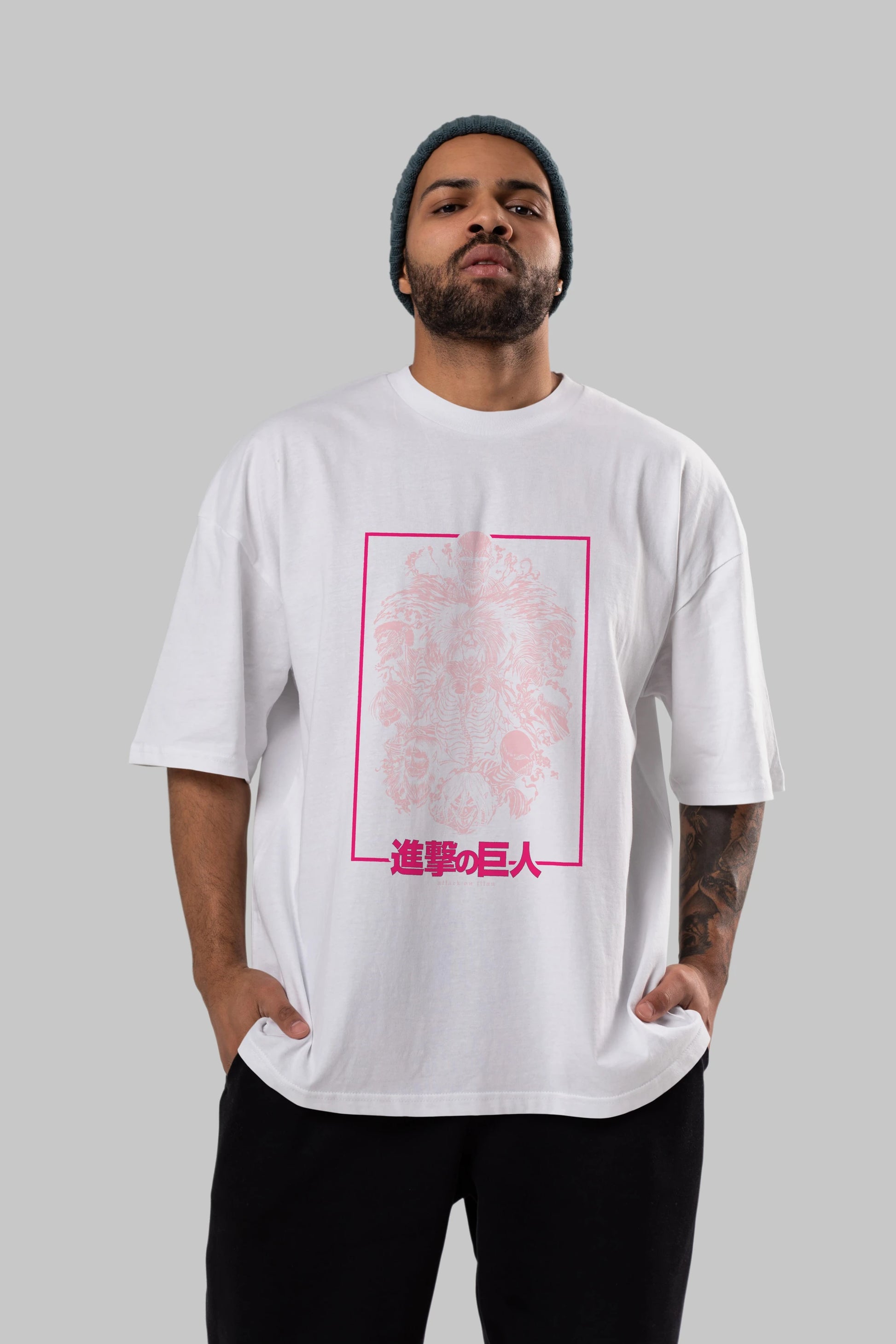 ATTACK ON TITANS Anime Ön Baskılı Oversize t-shirt %100 pamuk Erkek Kadın Unisex