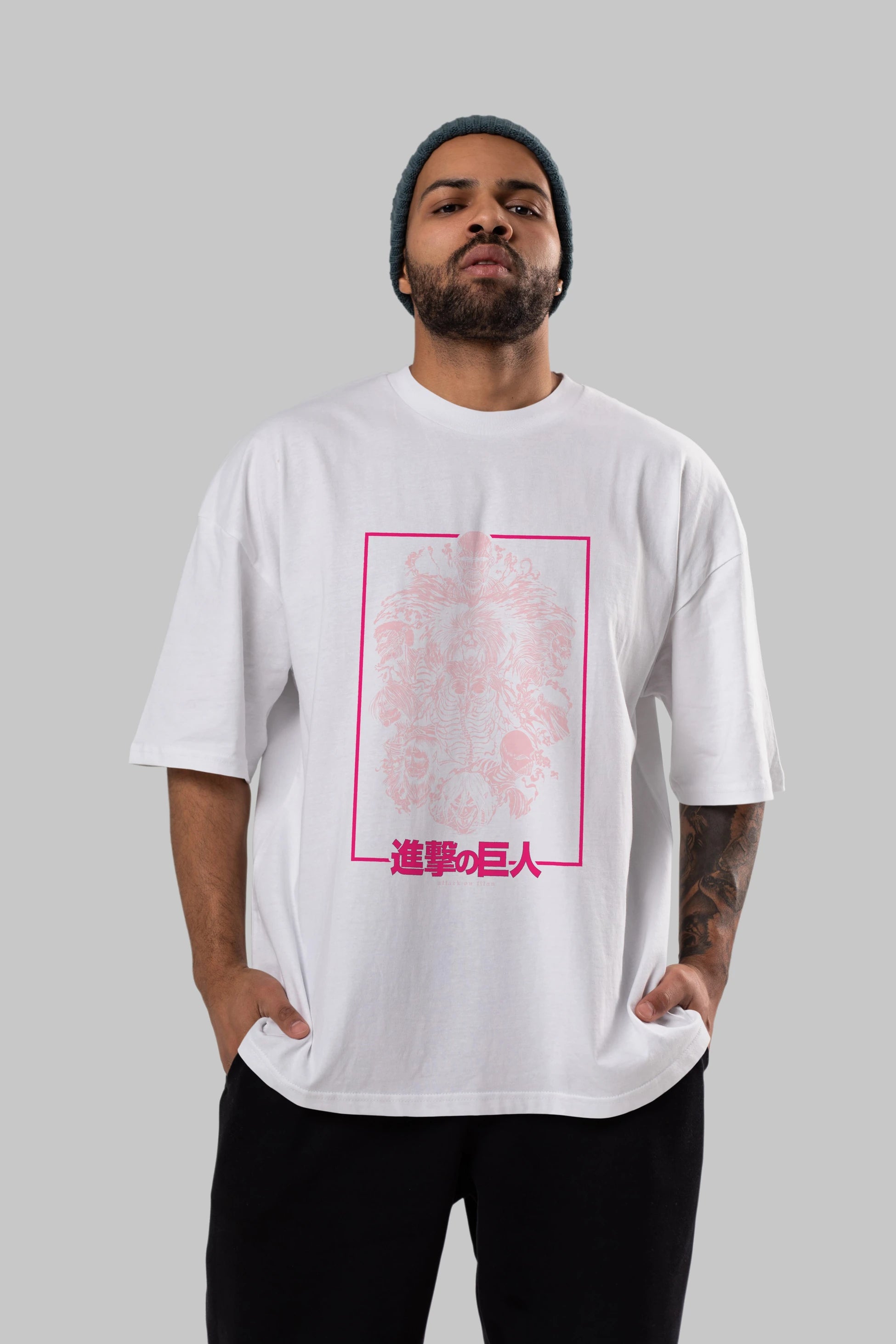 ATTACK ON TITANS Anime Ön Baskılı Oversize t-shirt %100 pamuk Erkek Kadın Unisex