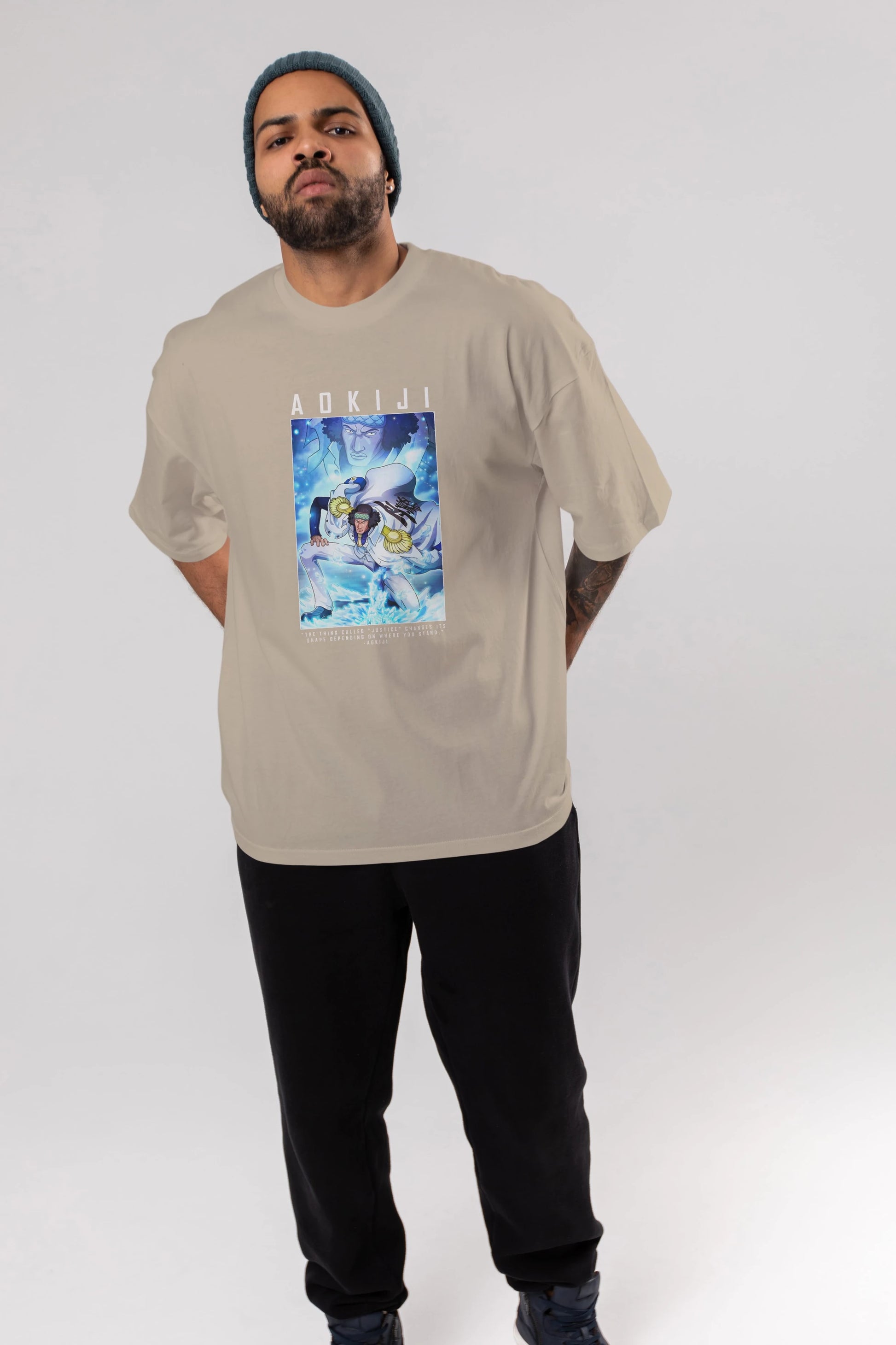 Kuzan Anime Ön Baskılı Oversize t-shirt Erkek Kadın Unisex