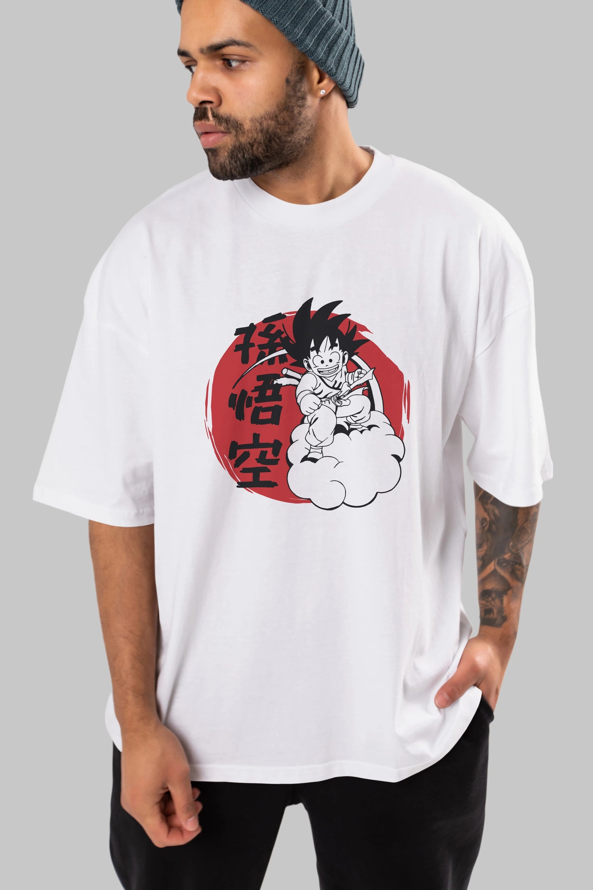 DRAGON BALL Anime Ön Baskılı Oversize t-shirt %100 pamuk Erkek Kadın Unisex