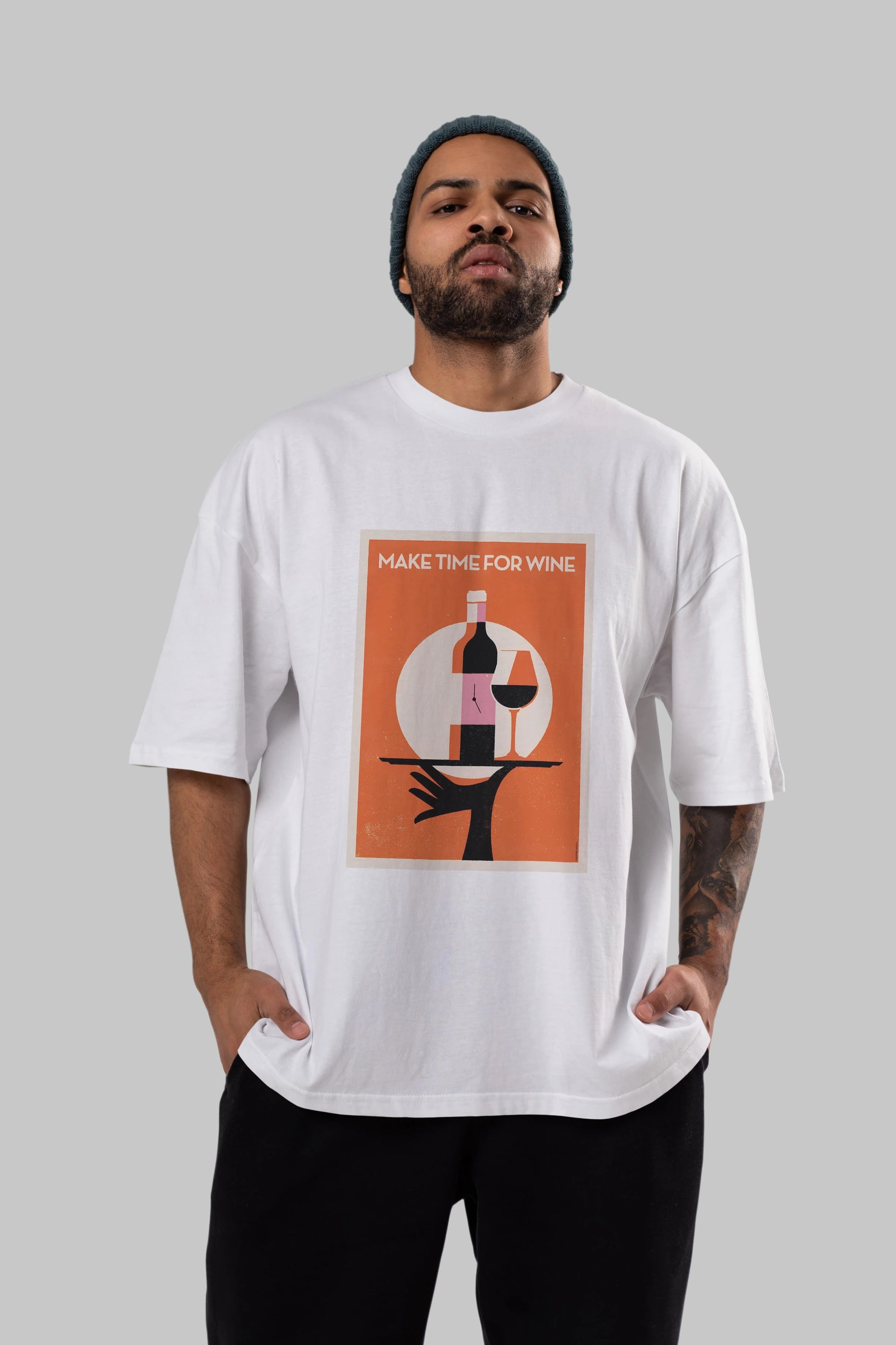 Make Time For Wine Ön Baskılı Oversize t-shirt Erkek Kadın Unisex %100 Pamuk Bisiklet Yaka tişort