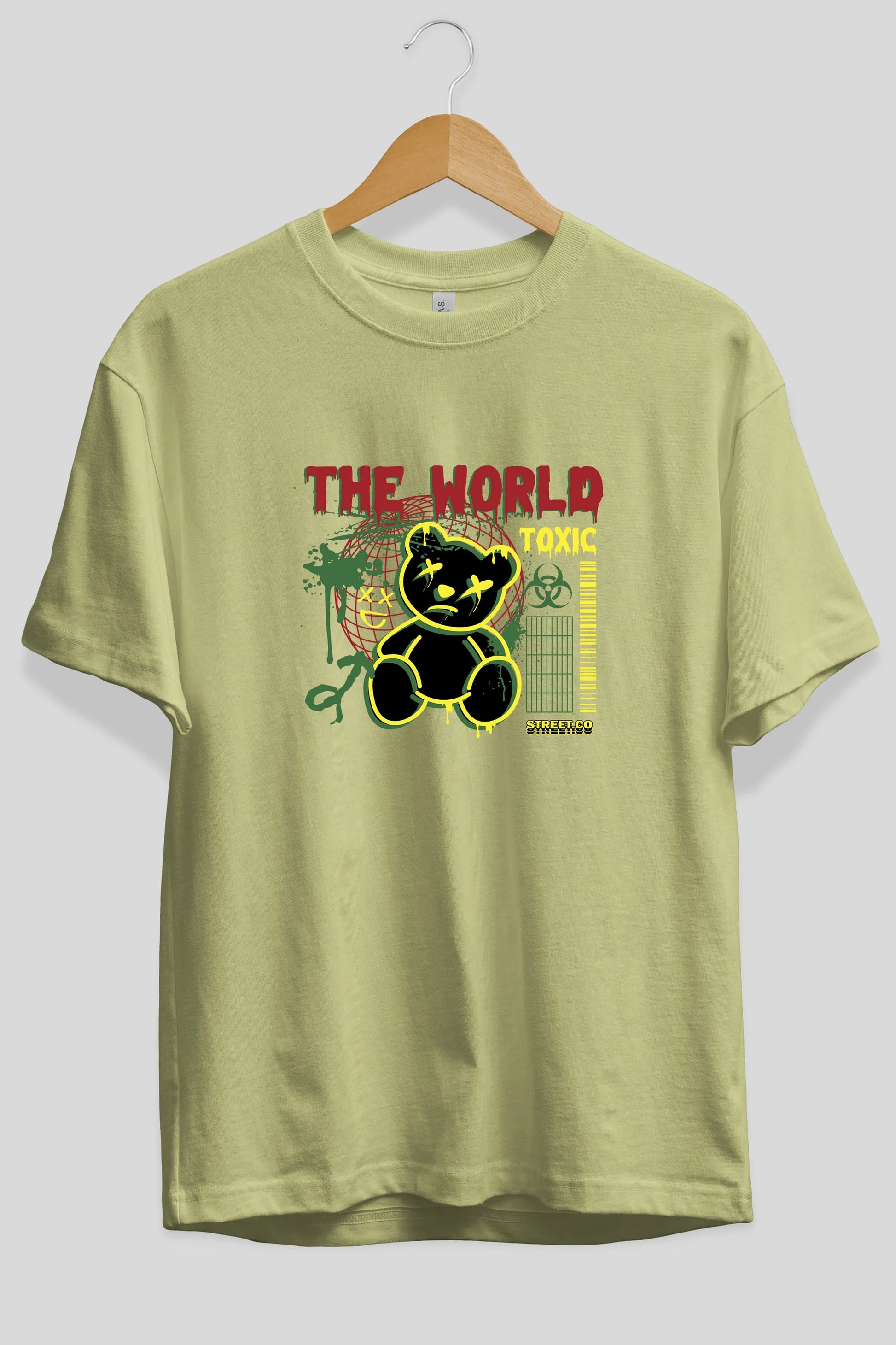 The World Toxic Bear Ön Baskılı Oversize t-shirt Erkek Kadın Unisex