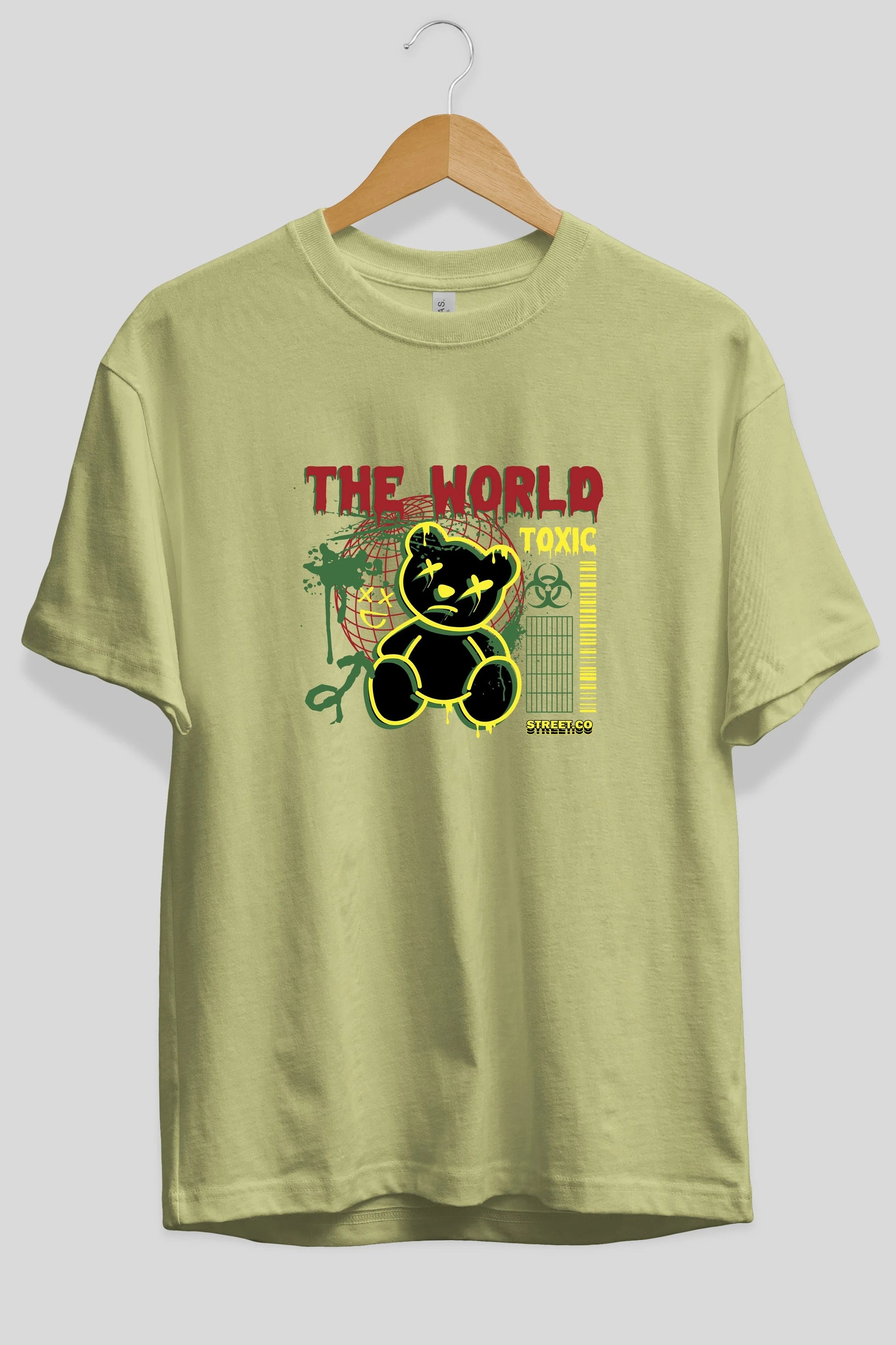 The World Toxic Bear Ön Baskılı Oversize t-shirt Erkek Kadın Unisex