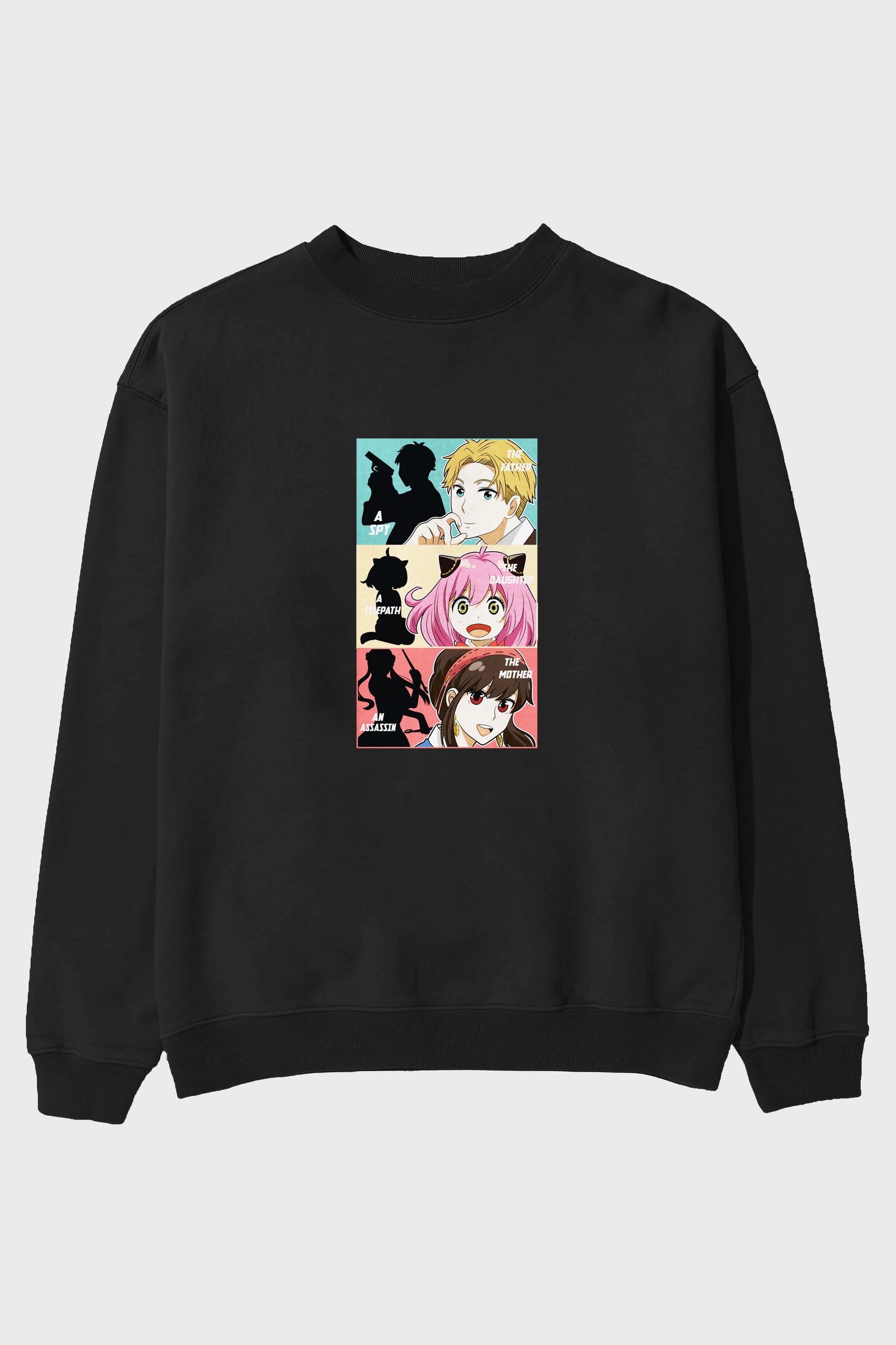 SPY X FAMILY Anime Ön Baskılı Oversize Sweatshirt Erkek Kadın Unisex