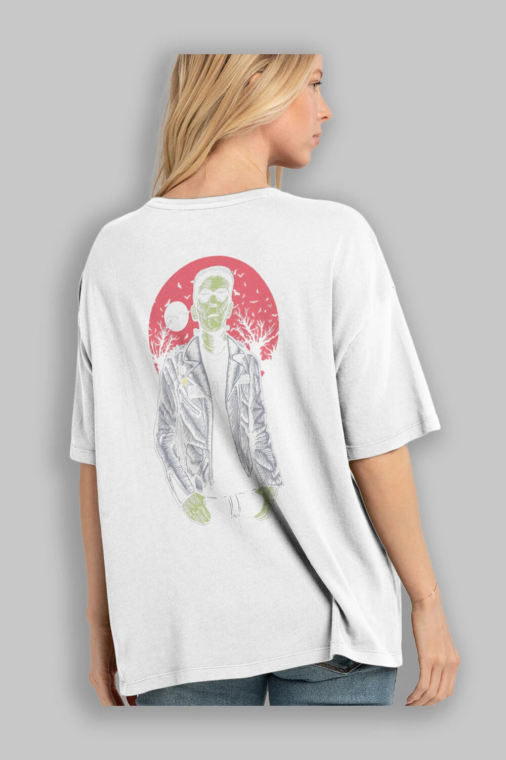Frank Arka Baskılı Oversize t-shirt Erkek Kadın Unisex %100 Pamuk