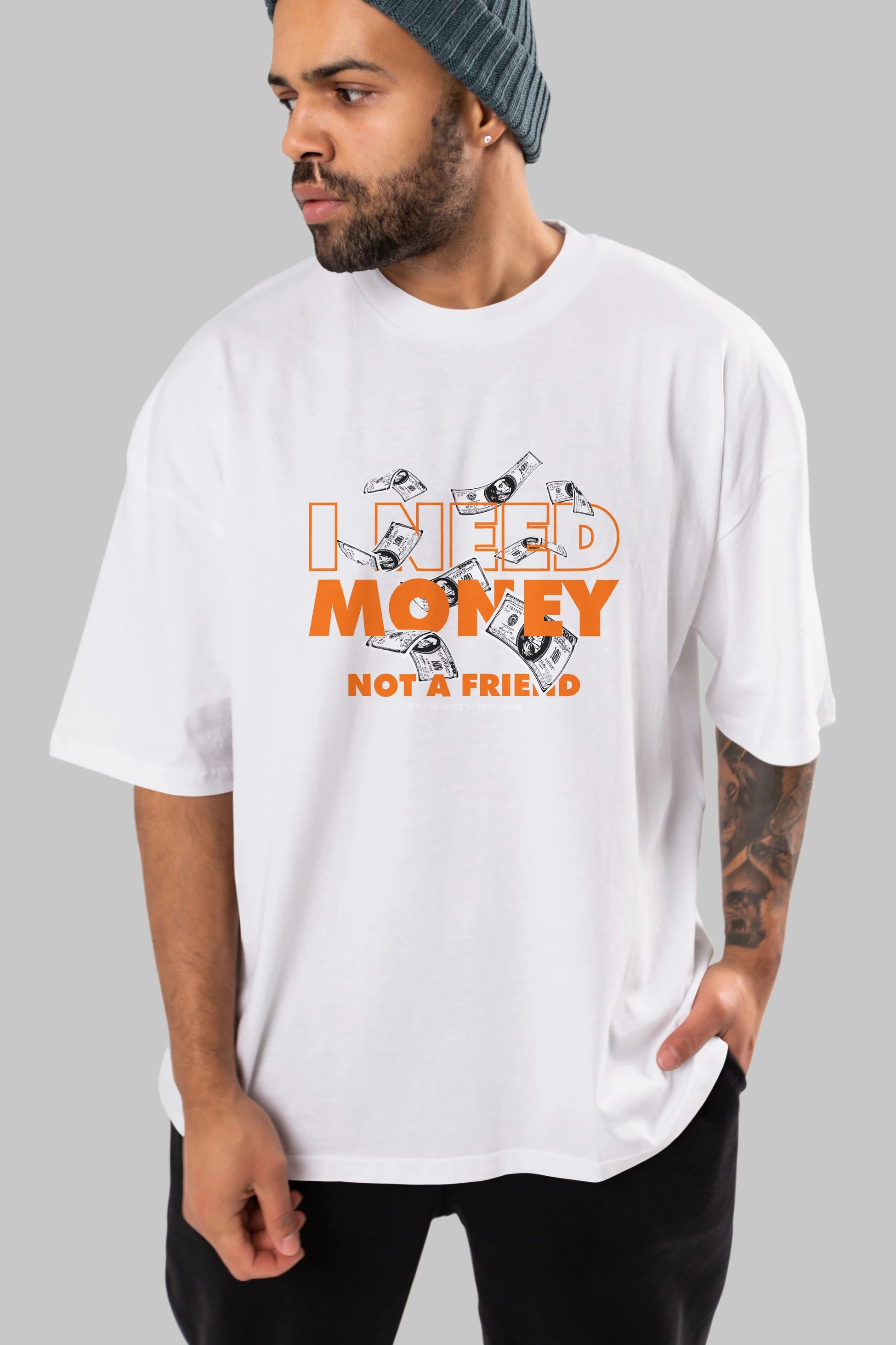 I Need Money Ön Baskılı Oversize t-shirt Erkek Kadın Unisex