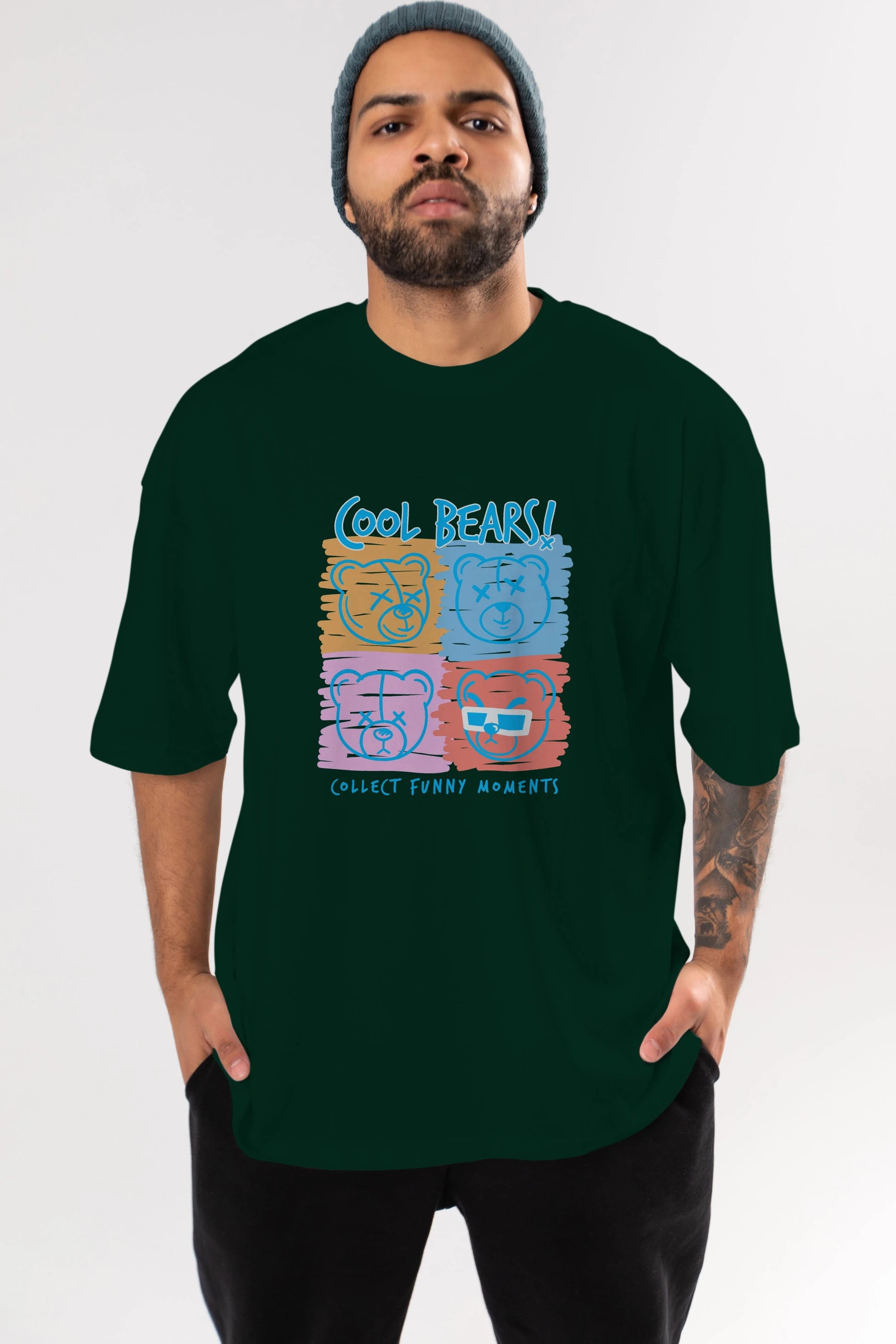 Cool Bears Ön Baskılı Oversize t-shirt Erkek Kadın Unisex