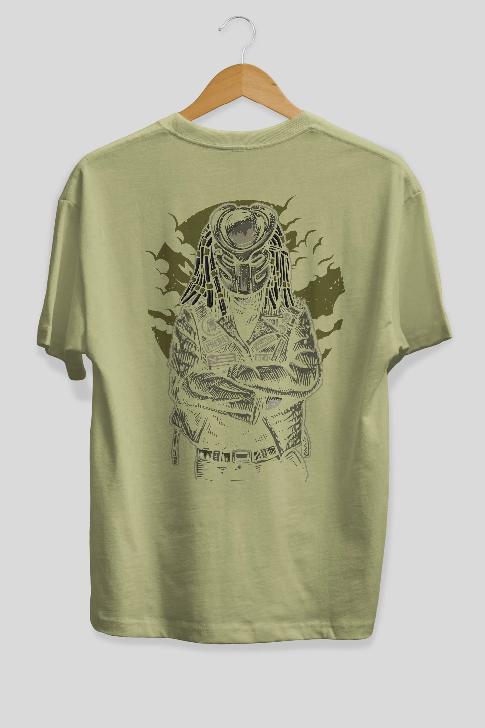 Predator Arka Baskılı Oversize t-shirt Erkek Kadın Unisex %100 Pamuk