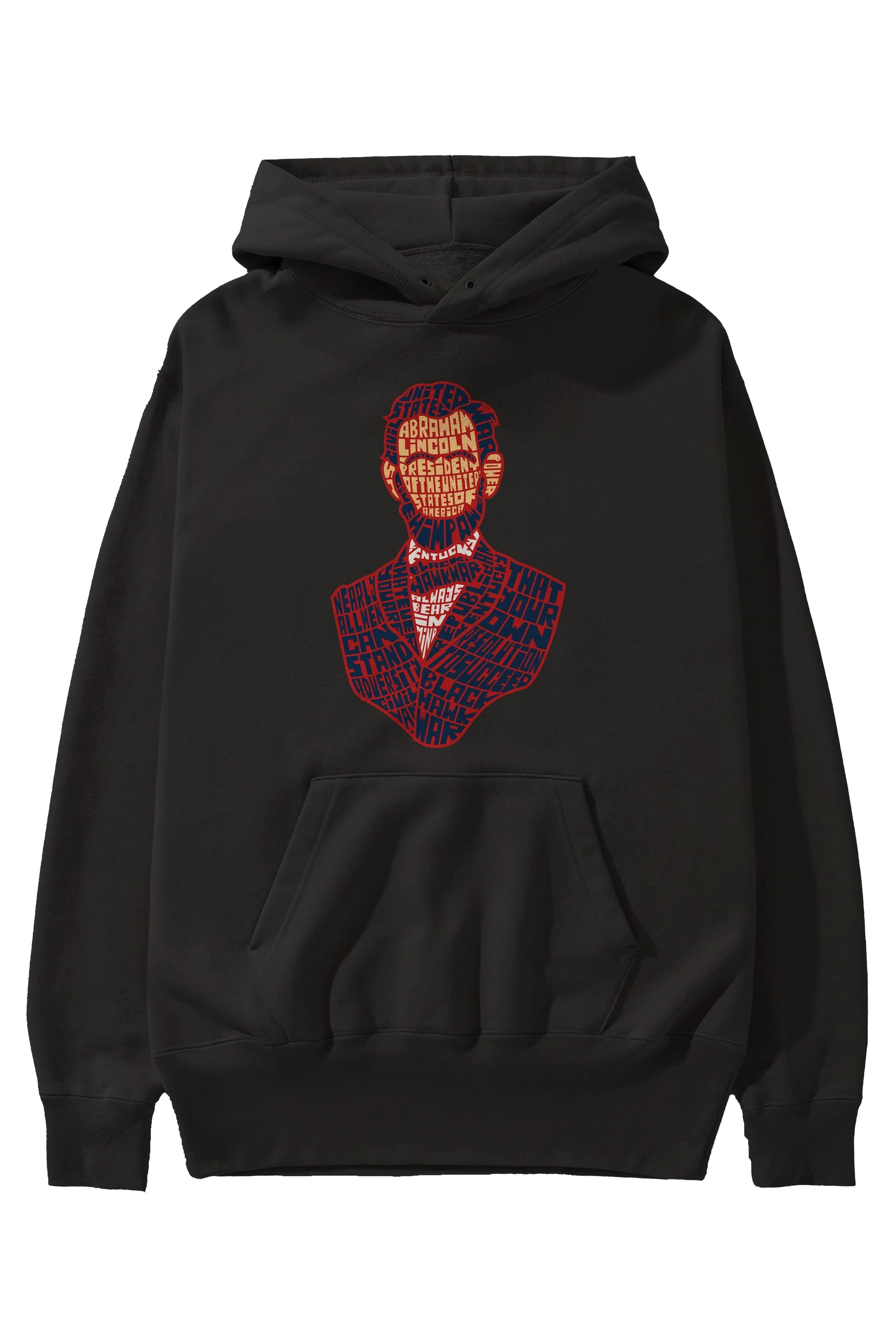 Abraham Lincoln Ön Baskılı Hoodie Oversize Kapüşonlu Sweatshirt Erkek Kadın Unisex