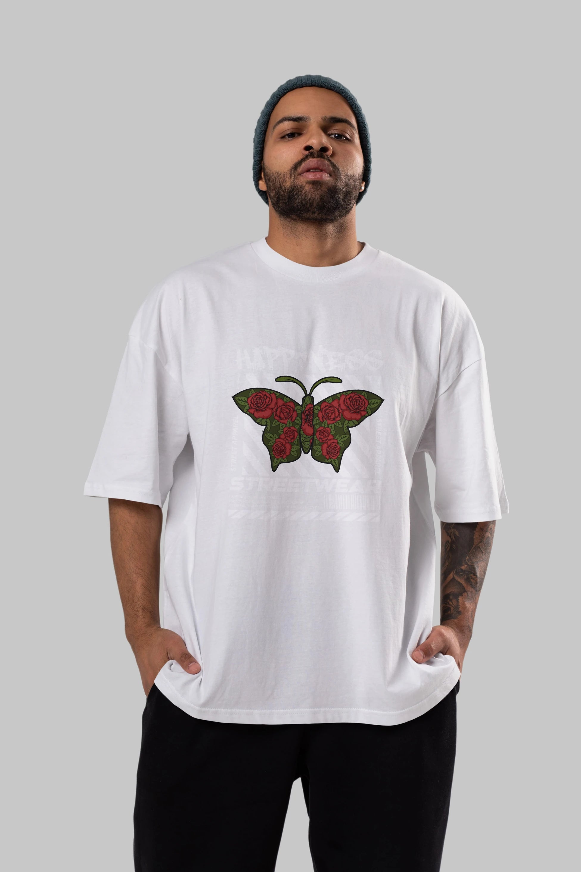 Happiness Streetwear Ön Baskılı Oversize t-shirt Erkek Kadın Unisex
