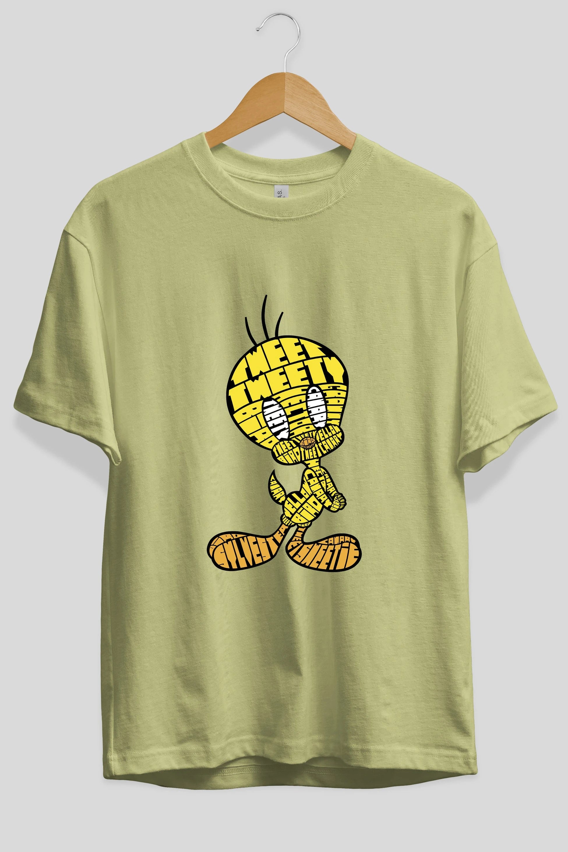 Tweety Ön Baskılı Oversize t-shirt %100 pamuk Erkek Kadın Unisex