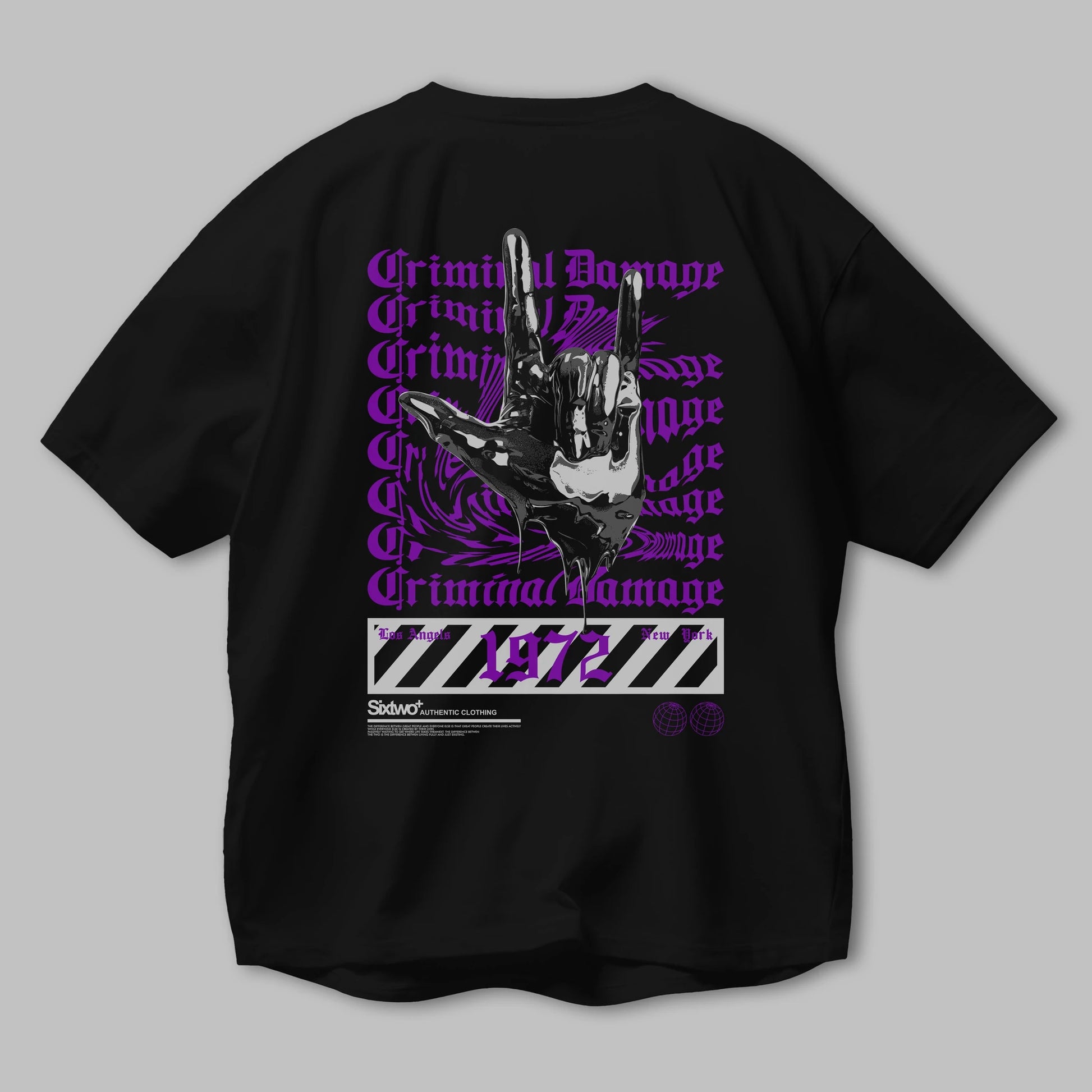 Criminal Damage 2 Arka Baskılı Oversize t-shirt Erkek Kadın Unisex