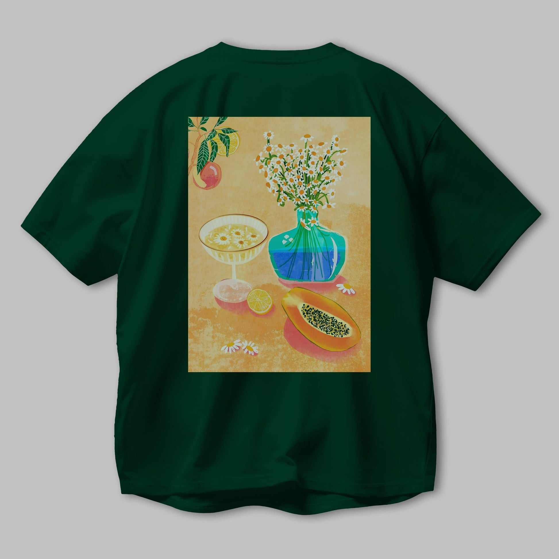 Cheers 2 Arka Baskılı Oversize t-shirt Erkek Kadın Unisex %100 Pamuk Bisiklet Yaka tişort