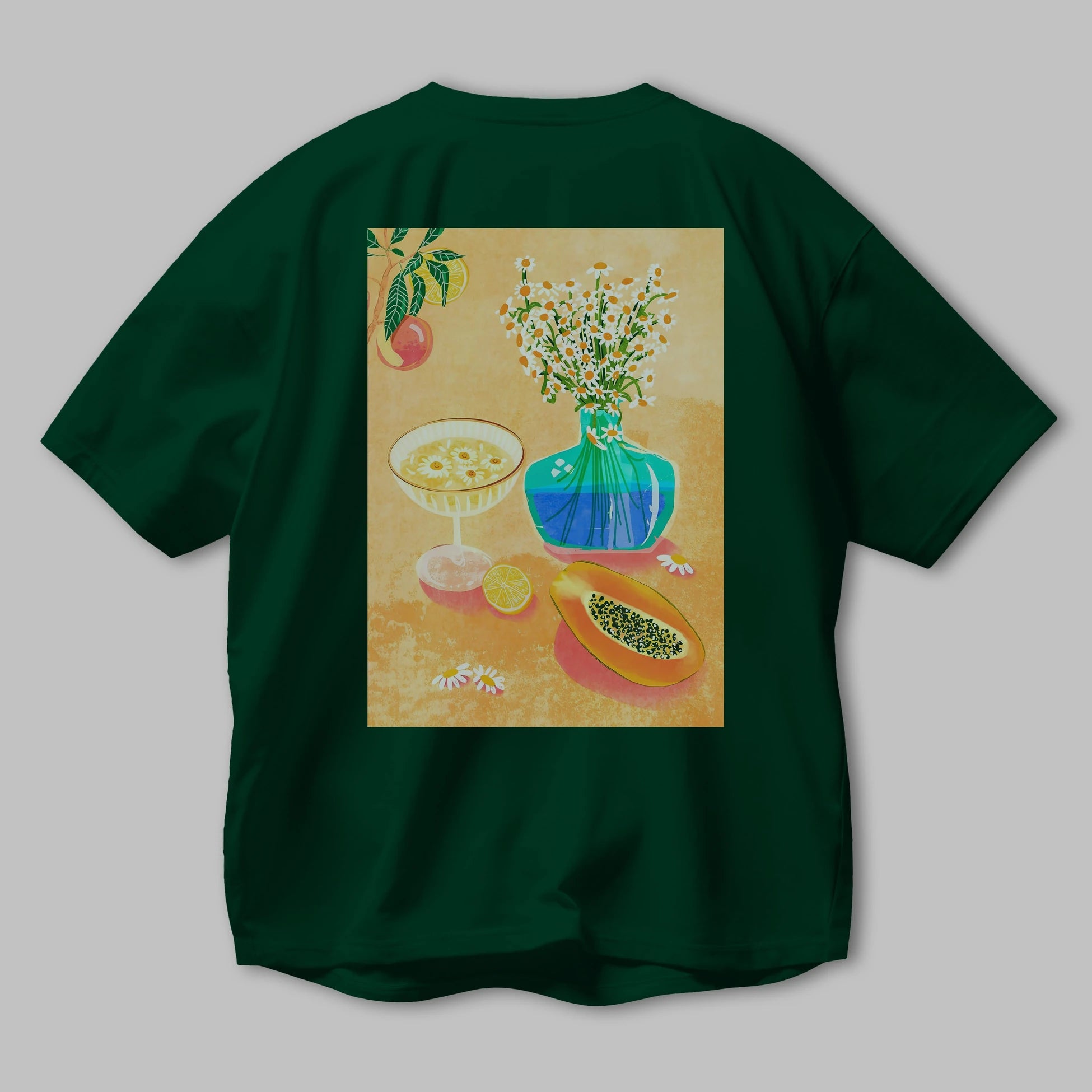 Cheers 2 Arka Baskılı Oversize t-shirt Erkek Kadın Unisex %100 Pamuk Bisiklet Yaka tişort