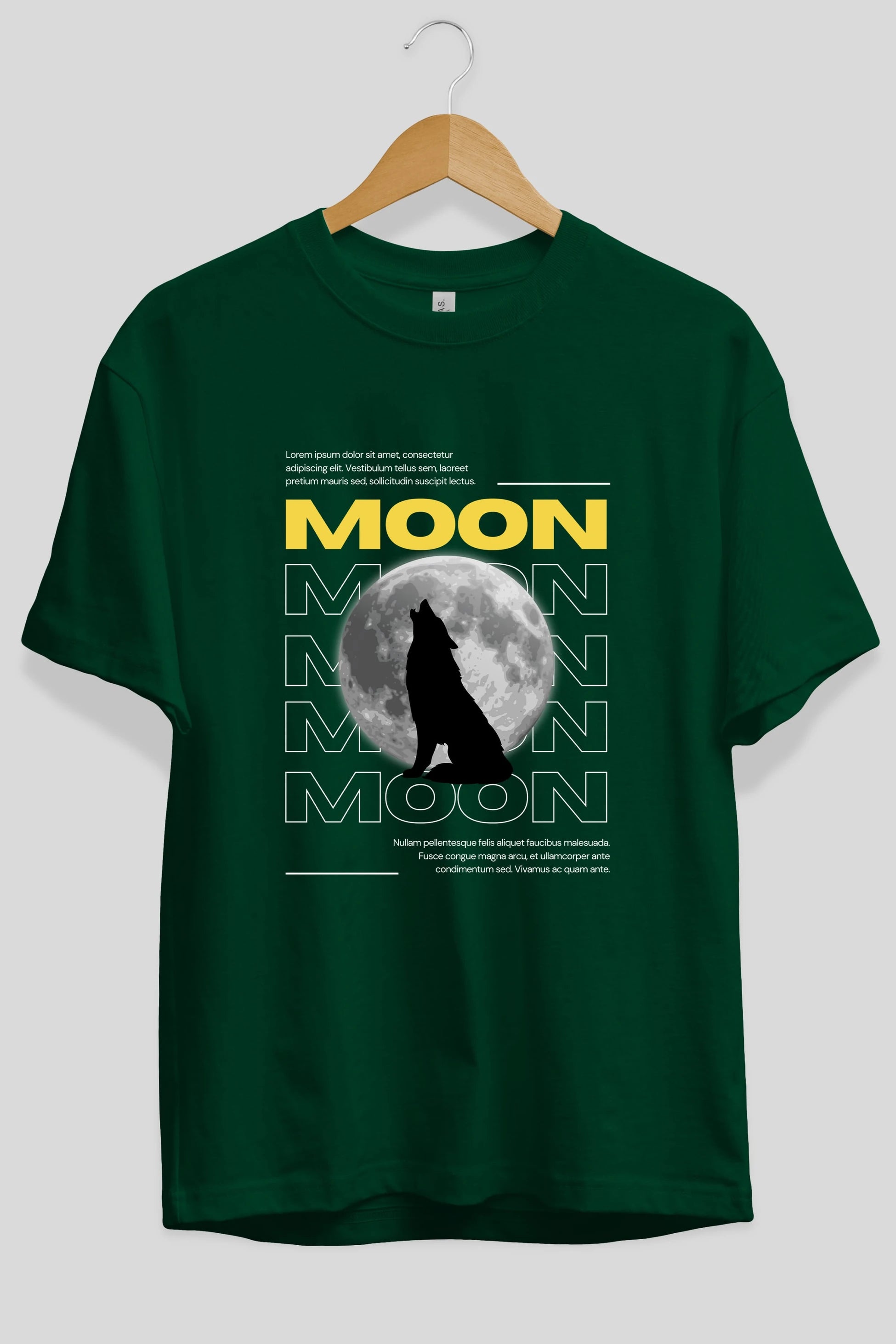 Moon Ön Baskılı Oversize t-shirt Erkek Kadın Unisex