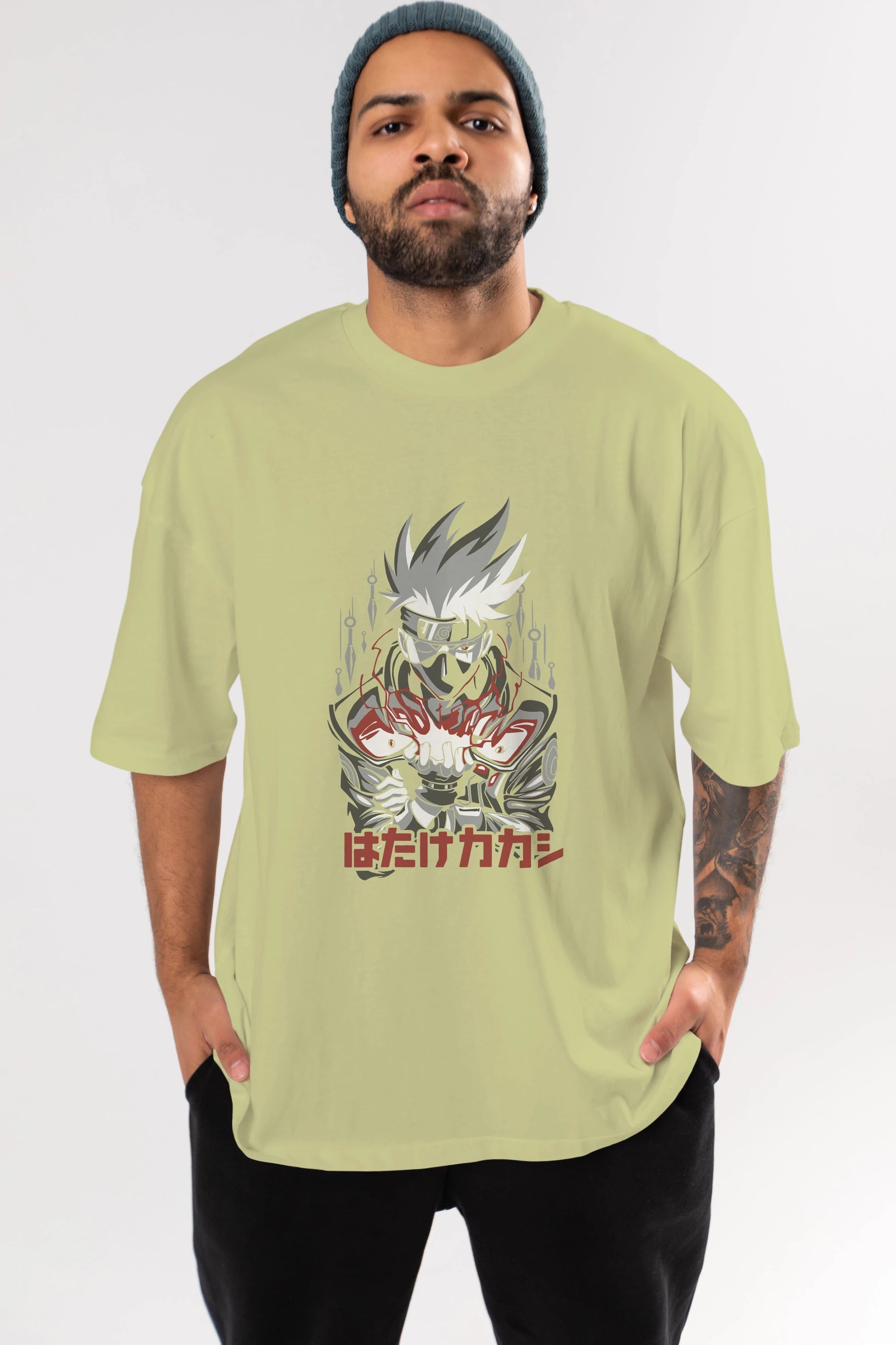 KAKASHI HATAKE NARUTO 1 Anime Ön Baskılı Oversize t-shirt %100 pamuk Erkek Kadın Unisex