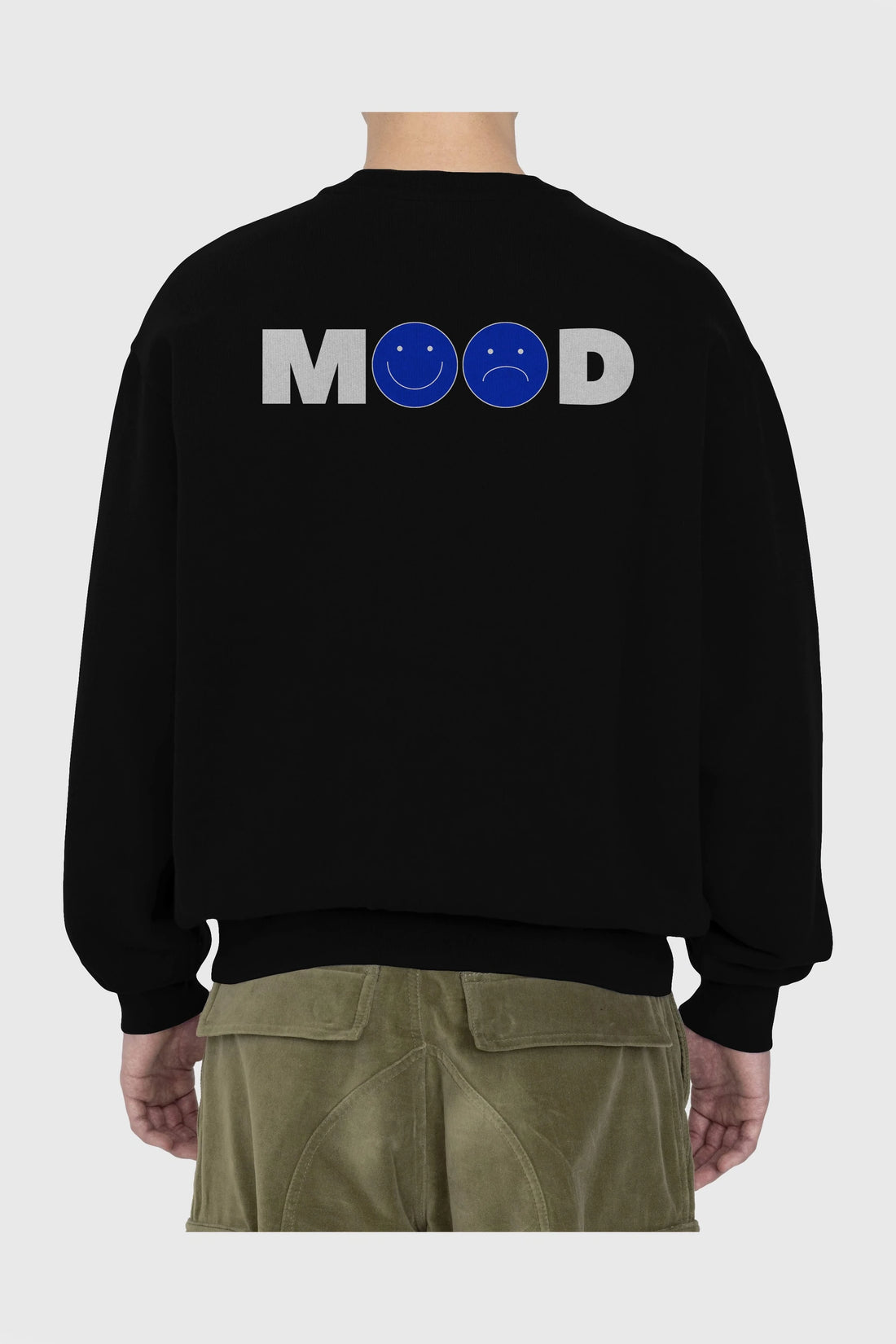 Mood Arka Baskılı Oversize Sweatshirt Erkek Kadın Unisex