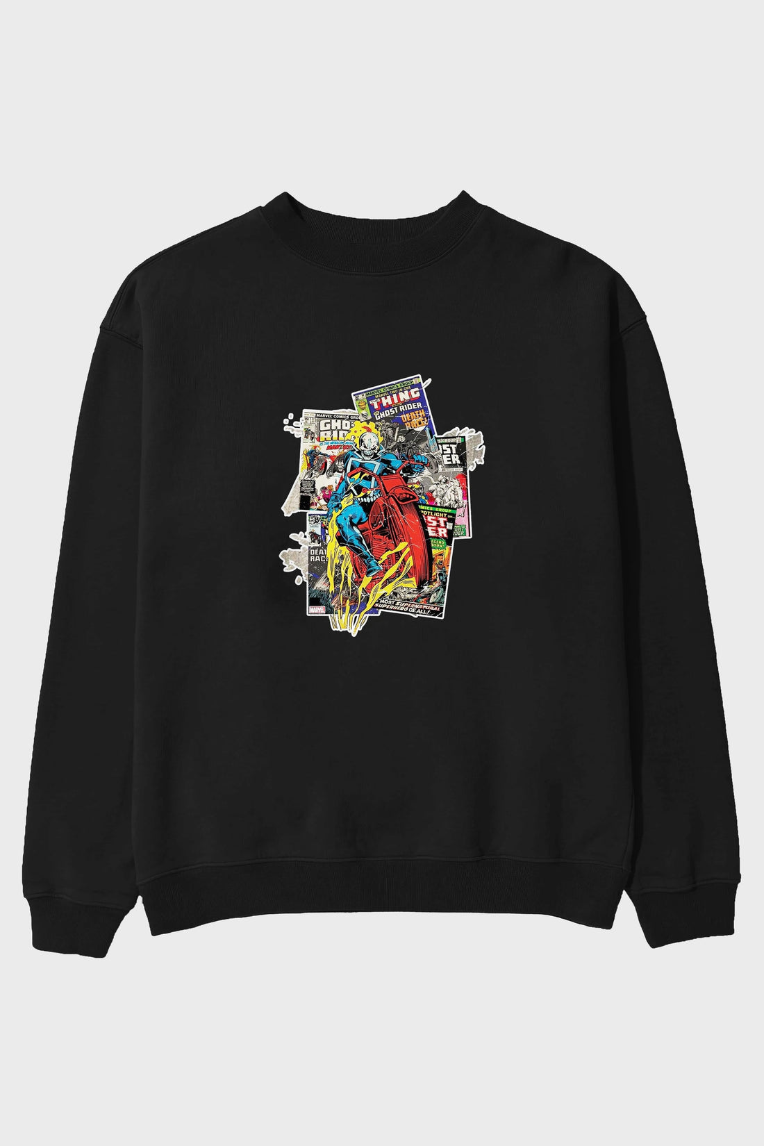 Ghost Rider Ön Baskılı Oversize Sweatshirt Erkek Kadın Unisex
