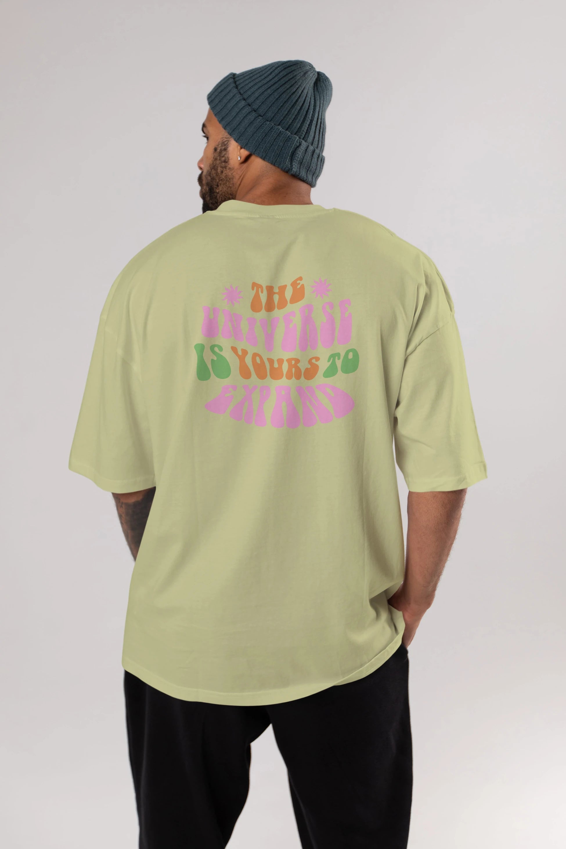 The Universe is Yours Yazılı Arka Baskılı Oversize t-shirt Erkek Kadın Unisex