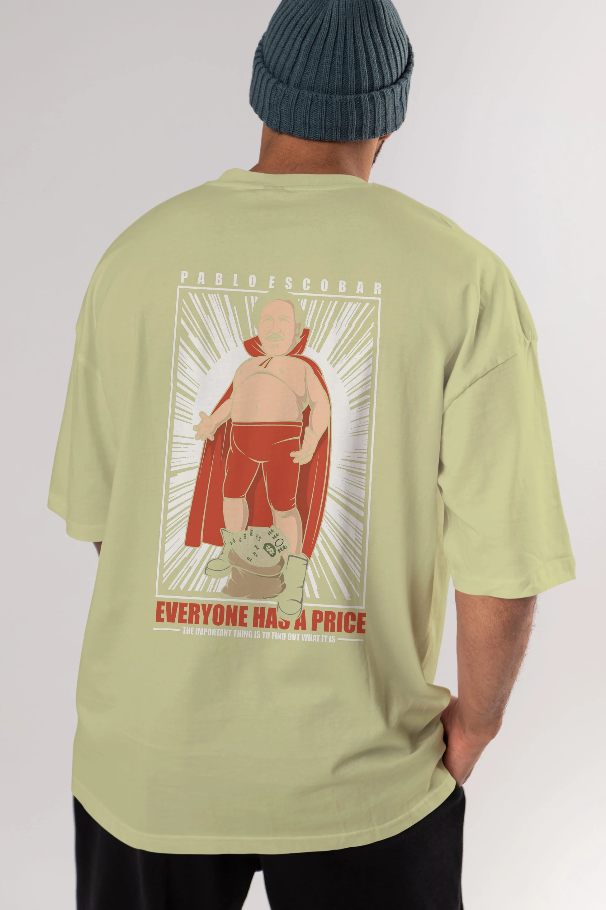 Pablo Escobar Luchador Arka Baskılı Oversize t-shirt Erkek Kadın Unisex %100 Pamuk tişort