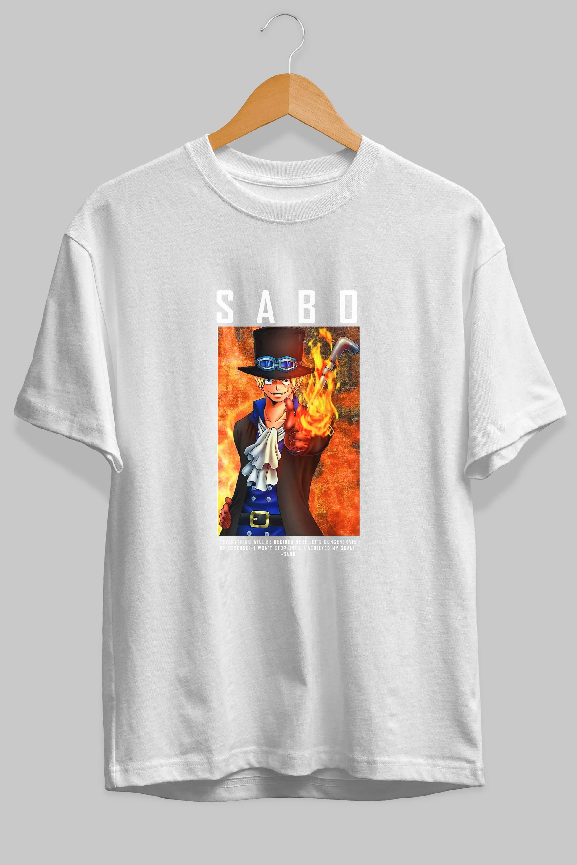Sabo Anime Ön Baskılı Oversize t-shirt Erkek Kadın Unisex