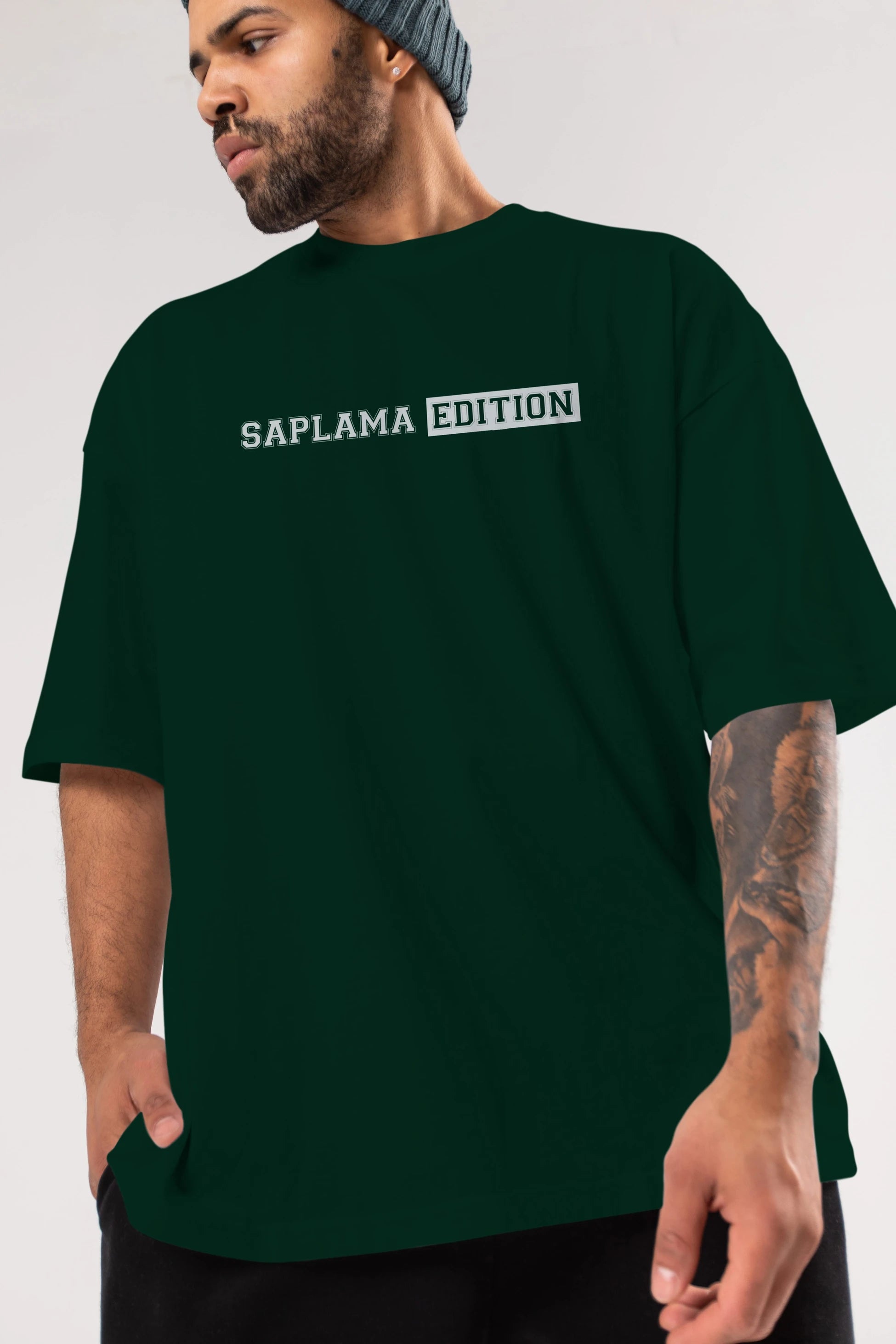 Saplama Edition Ön Baskılı Oversize t-shirt %100 pamuk Erkek Kadın Unisex