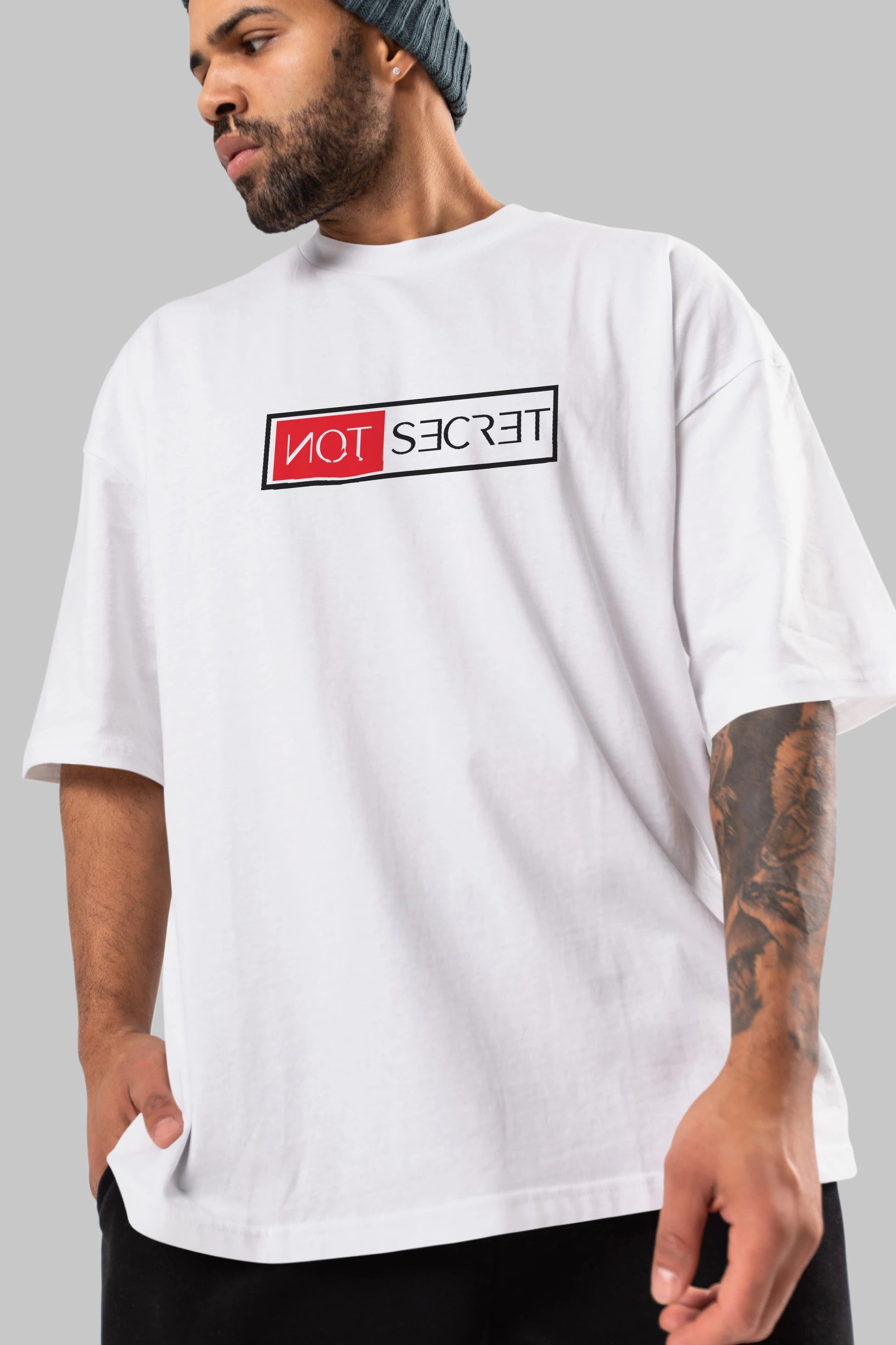 Not Secret Ön Baskılı Oversize t-shirt %100 pamuk Erkek Kadın Unisex