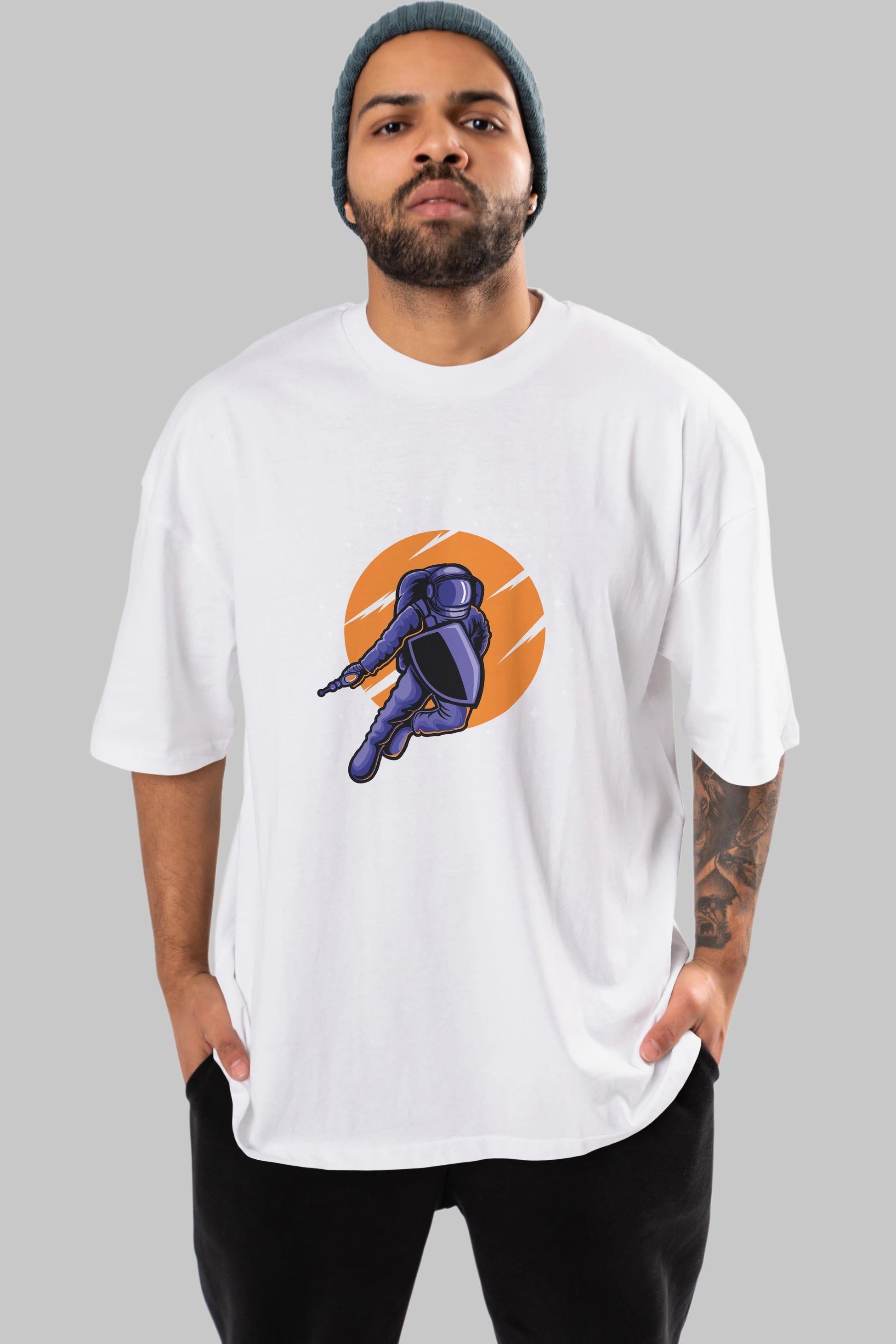 Astro Wars Ön Baskılı Oversize t-shirt Erkek Kadın Unisex