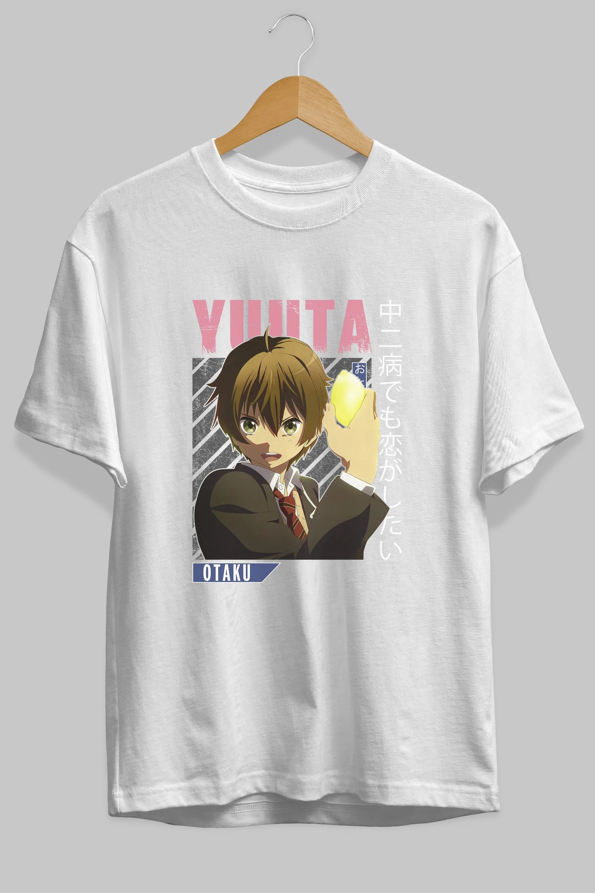 Yuuta Togashi 2 Anime Ön Baskılı Oversize t-shirt %100 pamuk Erkek Kadın Unisex