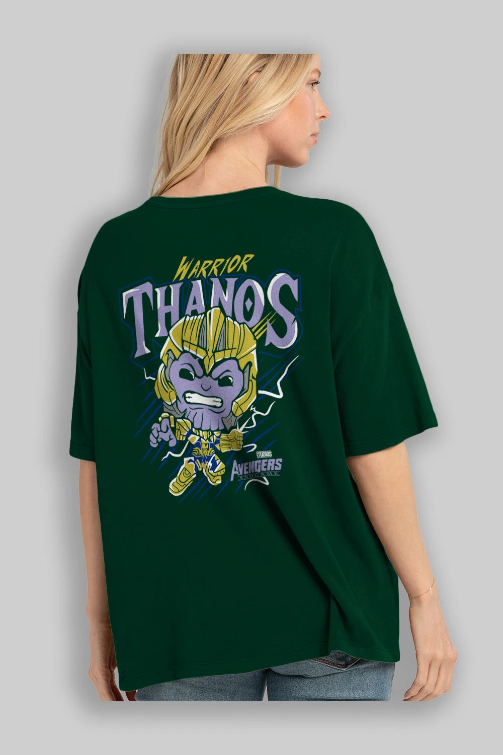 Thanos (2) Arka Baskılı Oversize t-shirt Erkek Kadın Unisex %100 Pamuk Bisiklet Yaka tişort