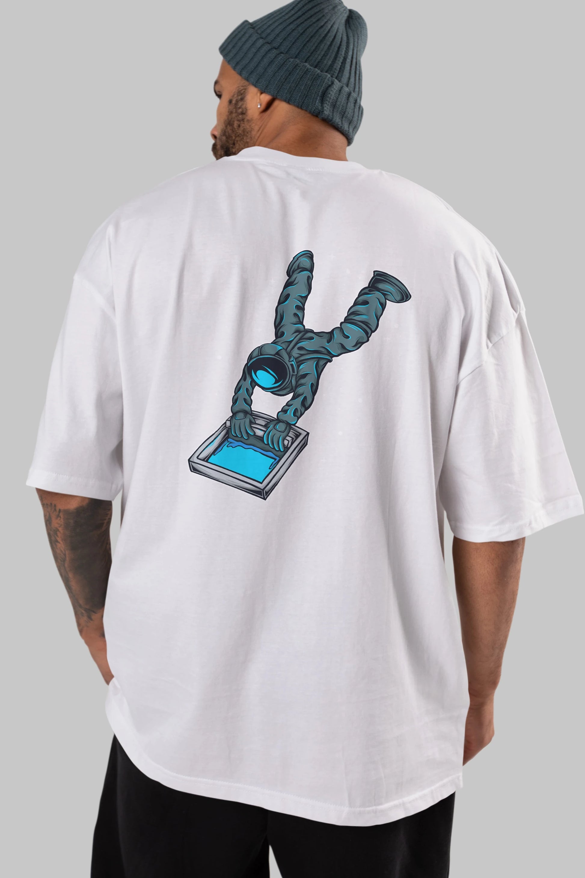 Astroscreen Arka Baskılı Oversize t-shirt Erkek Kadın Unisex