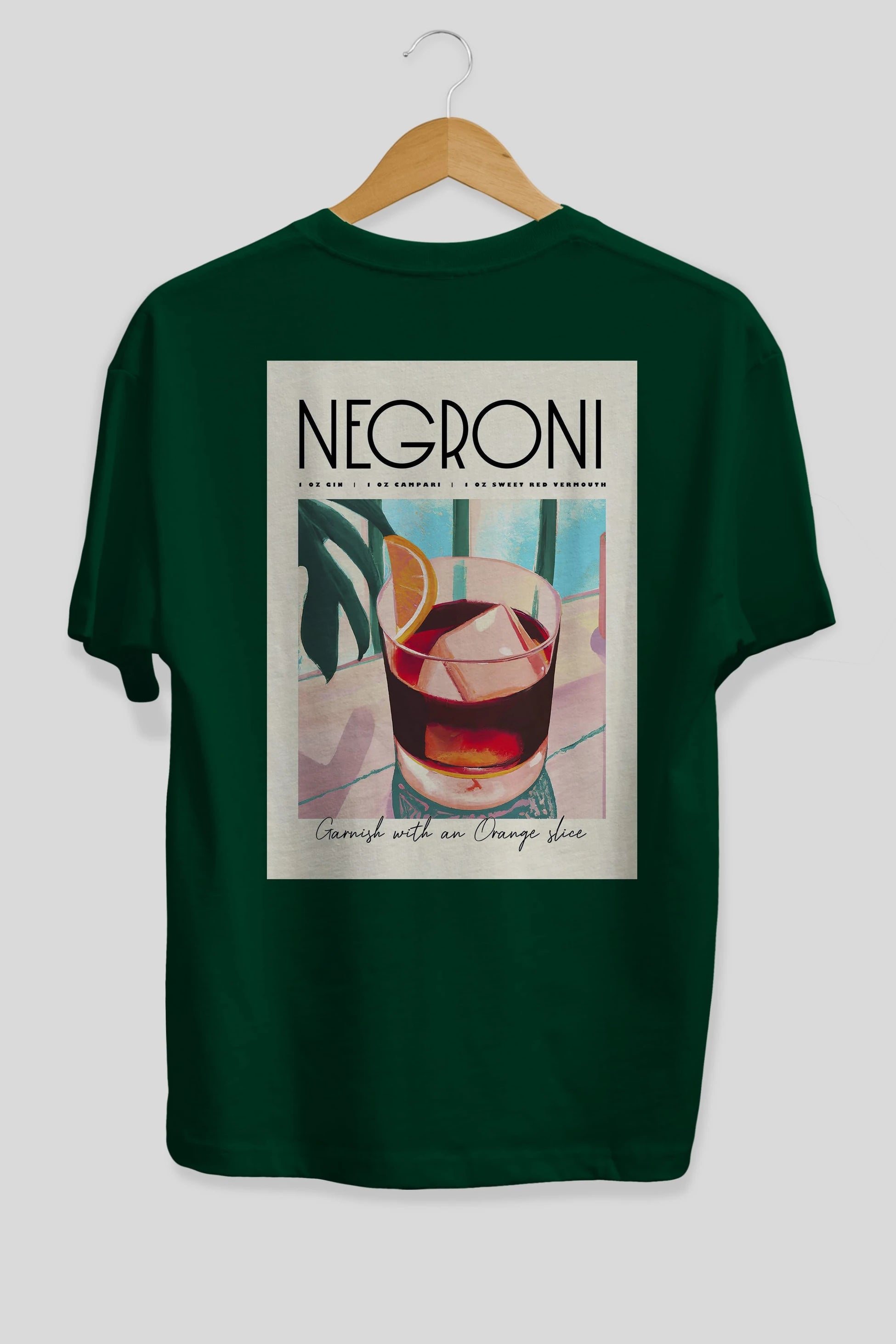 Negroni 4 Arka Baskılı Oversize t-shirt Erkek Kadın Unisex %100 Pamuk Bisiklet Yaka tişort